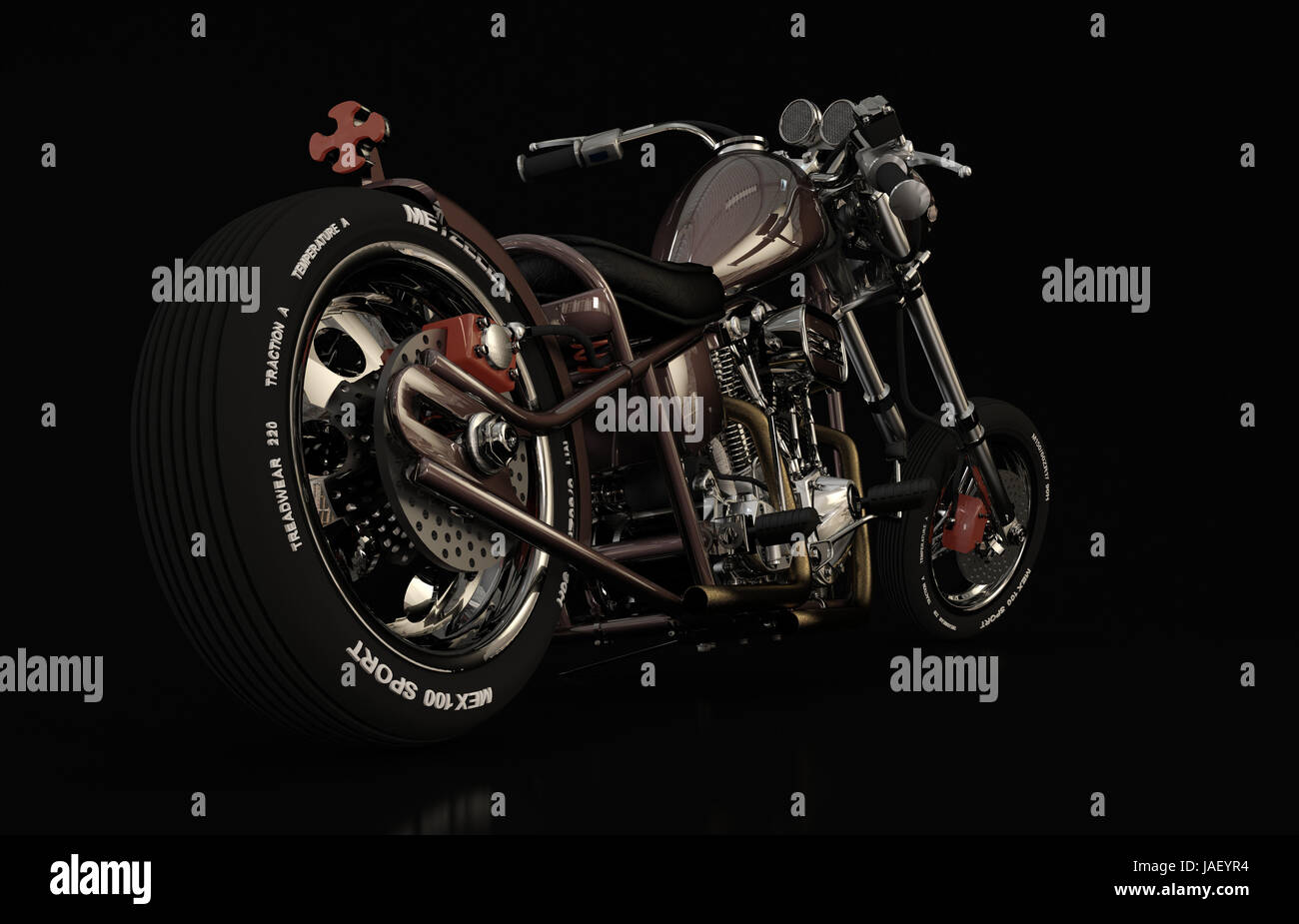 Illustration 3D et de rendu détail modèle moto Banque D'Images