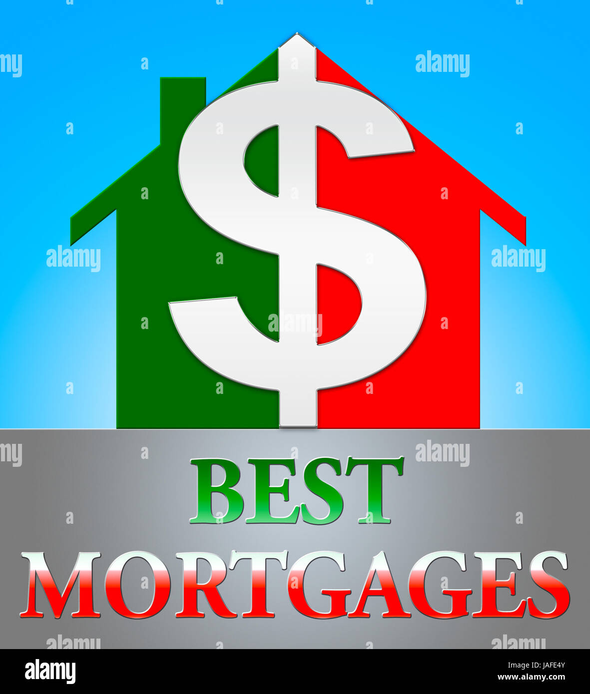 Meilleur Prêt Hypothécaire Dollar icône représente l'Immobilier 3d illustration Banque D'Images