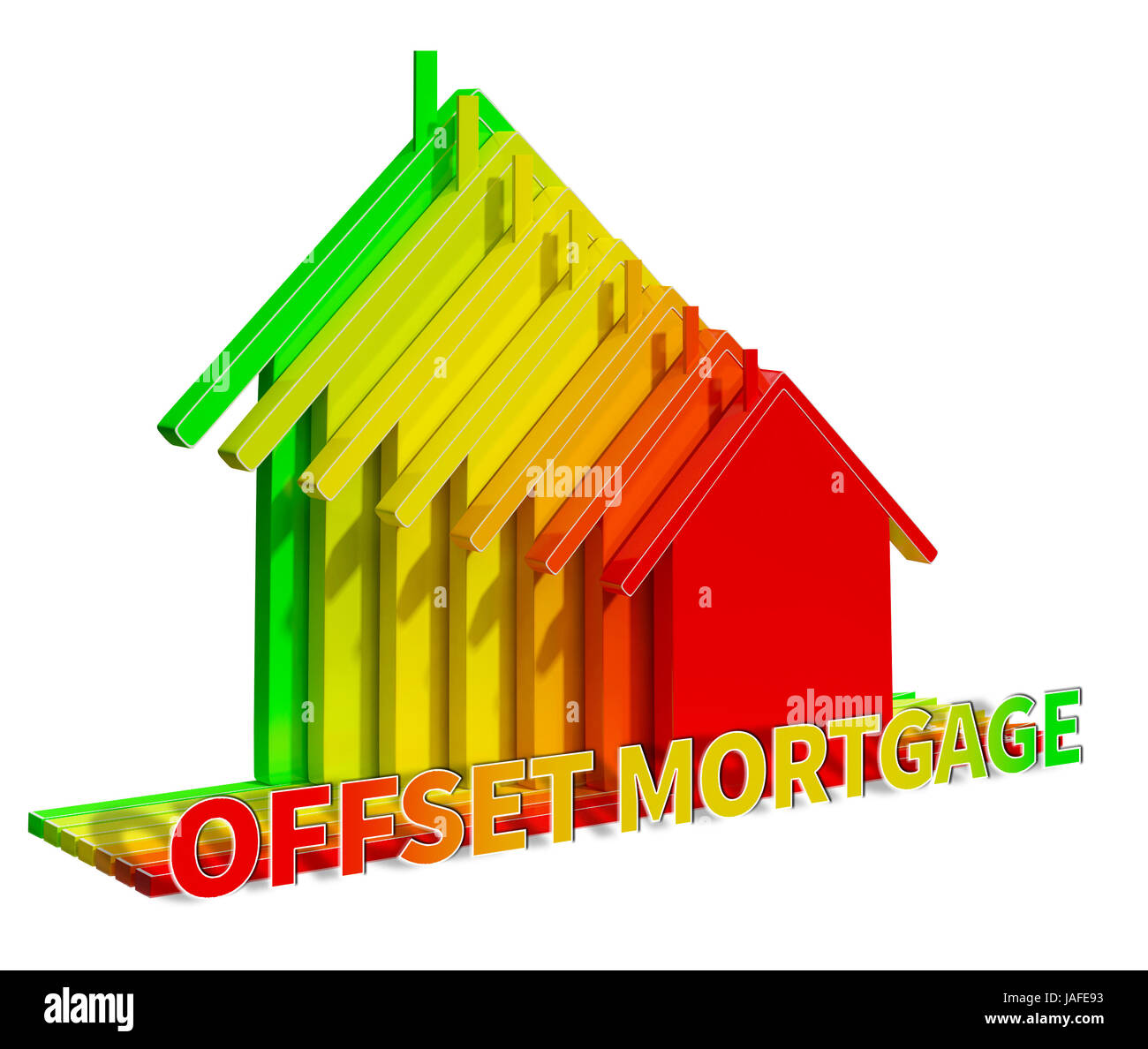 Hypothèques Offset Eco House signifie prêt Accueil 3d illustration Banque D'Images