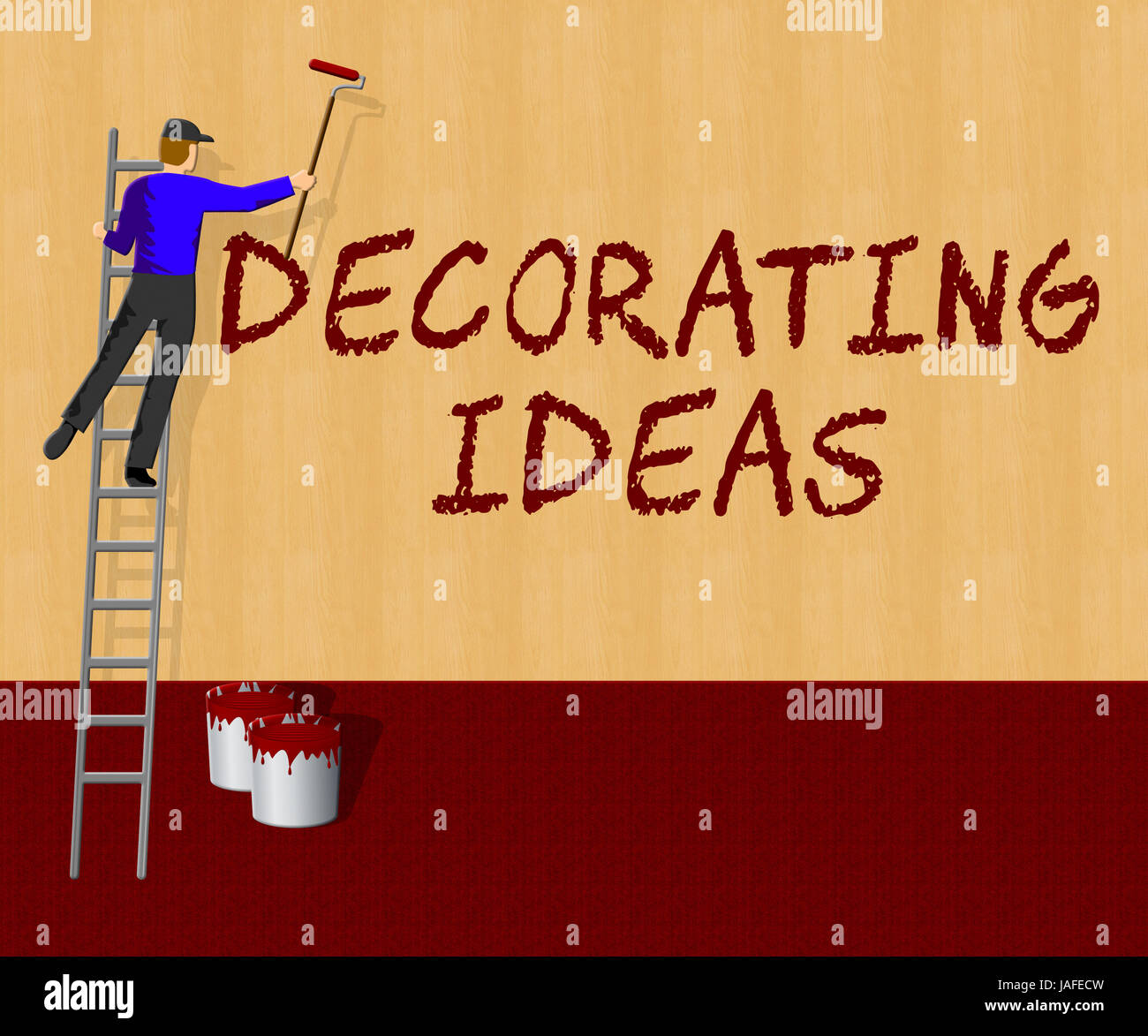 Des idées de décoration montrant des conseils Décoration 3d illustration Banque D'Images