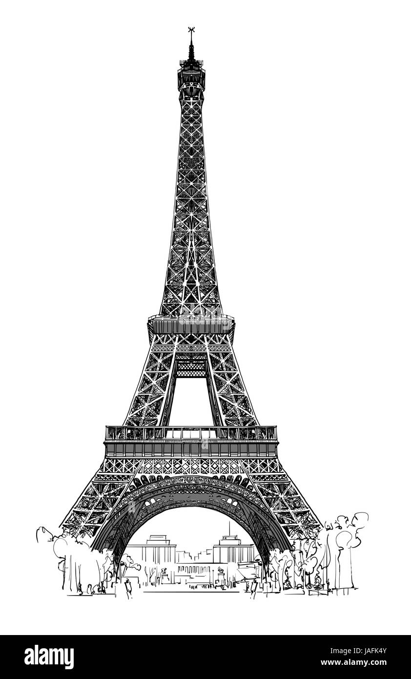 La tour Eiffel, isolés de manière détaillée - vector illustration Illustration de Vecteur