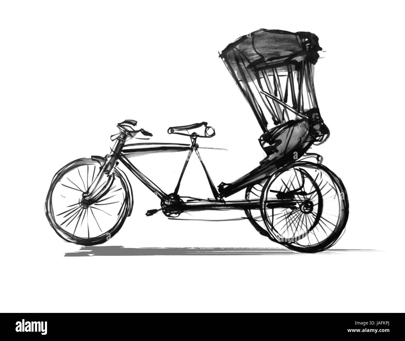 Cycle rickshaw indien - vector illustration Illustration de Vecteur