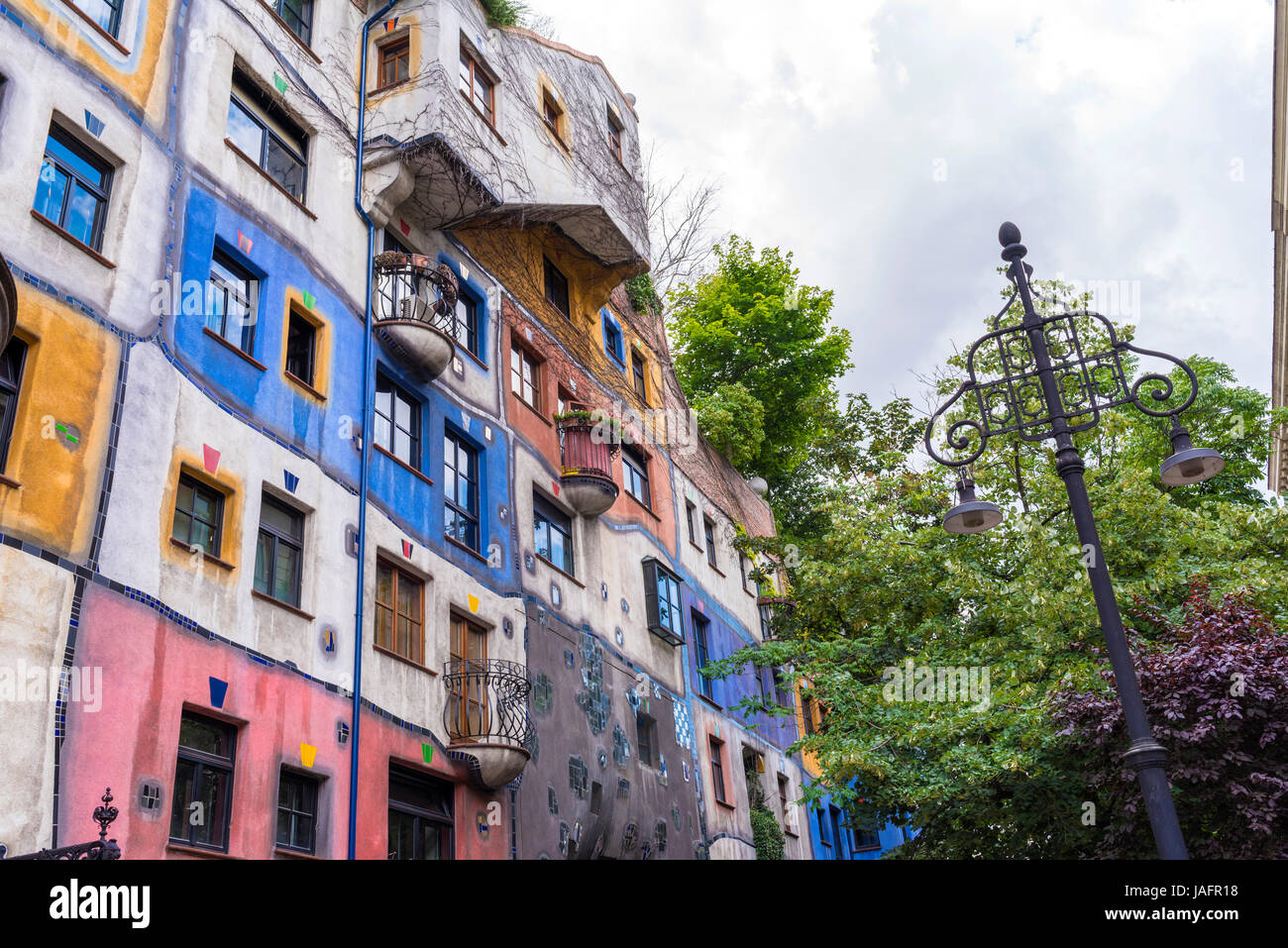 Projet d'habitation Hundertwasser, Vienne, Autriche Banque D'Images Projet d'habitation Hundertwasser, Vienne, Autriche Banque D'Images
