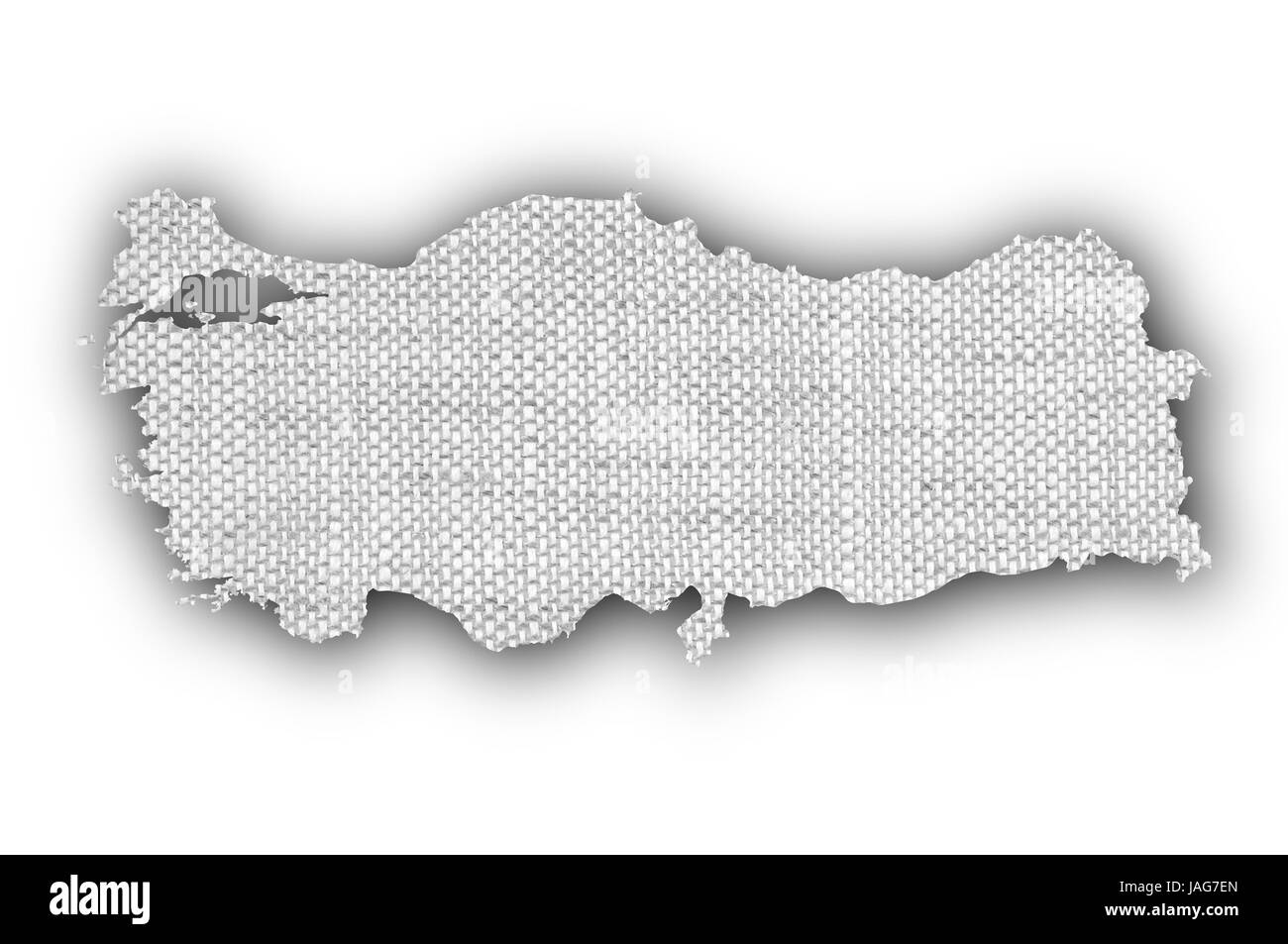 Carte de la Turquie sur de vieux linge de maison Banque D'Images