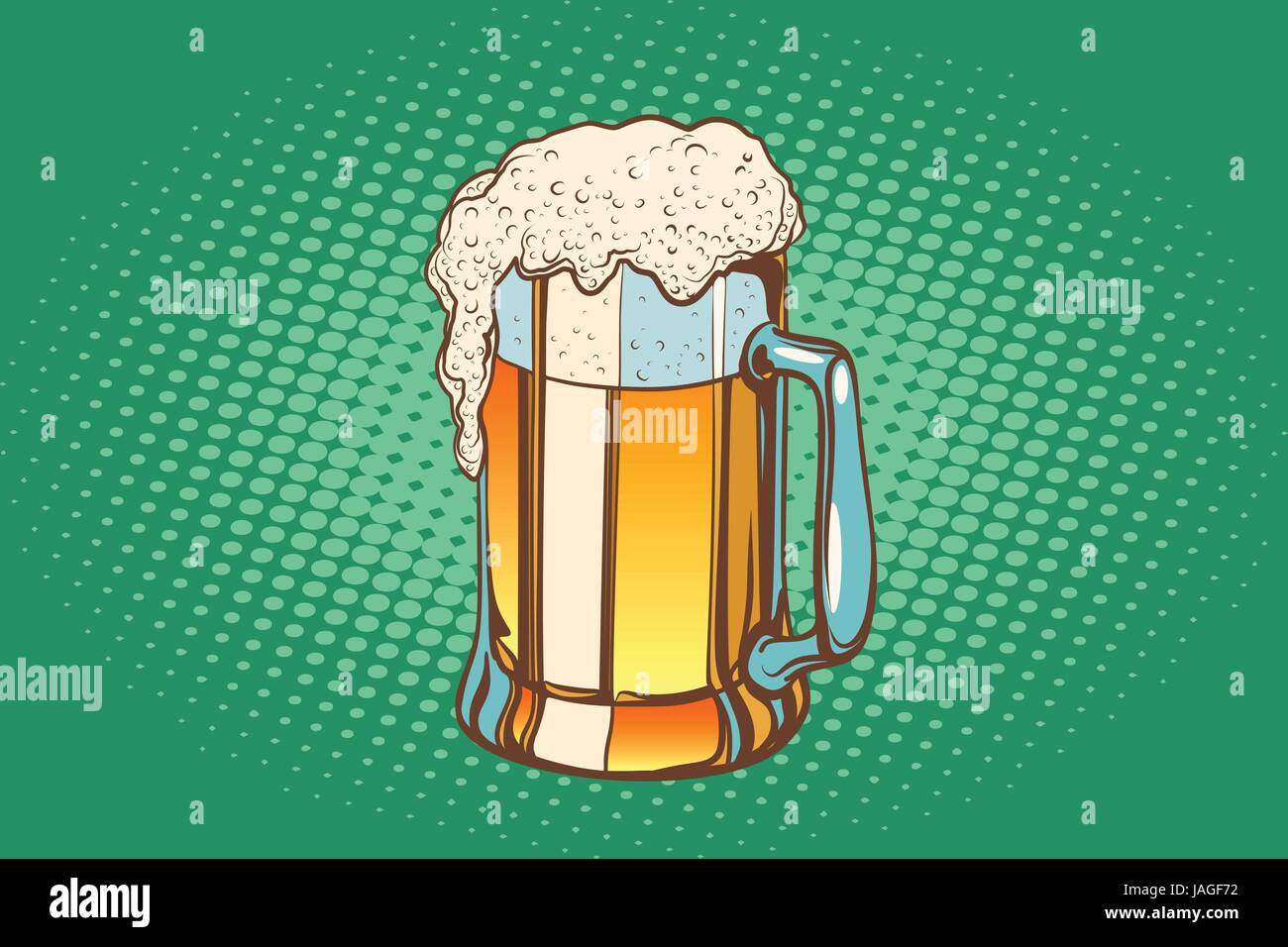 Chope de bière mousseuse. Pop art retro vector illustration Illustration de Vecteur