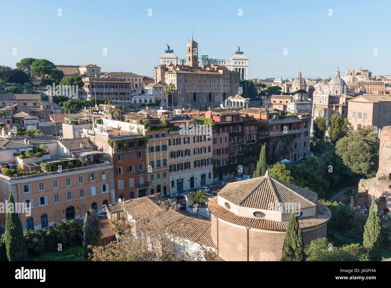 Vue sur le Forum Romain, Rome, Italie Banque D'Images Vue sur le Forum Romain, Rome, Italie Banque D'Images
