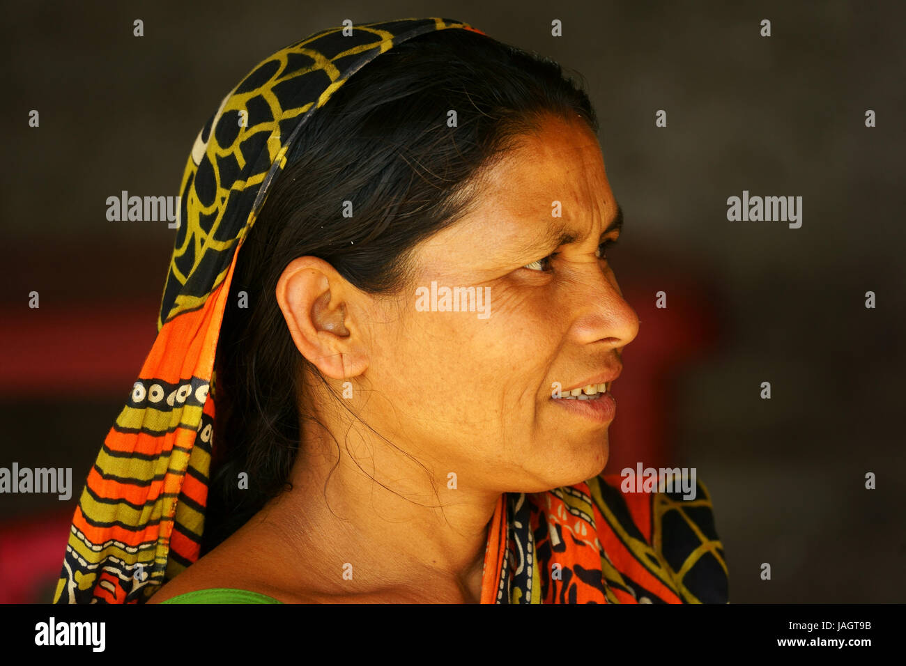 Portrait de femme Bengali ouest près de Phuentsholing, QWest Bengale, Inde Banque D'Images