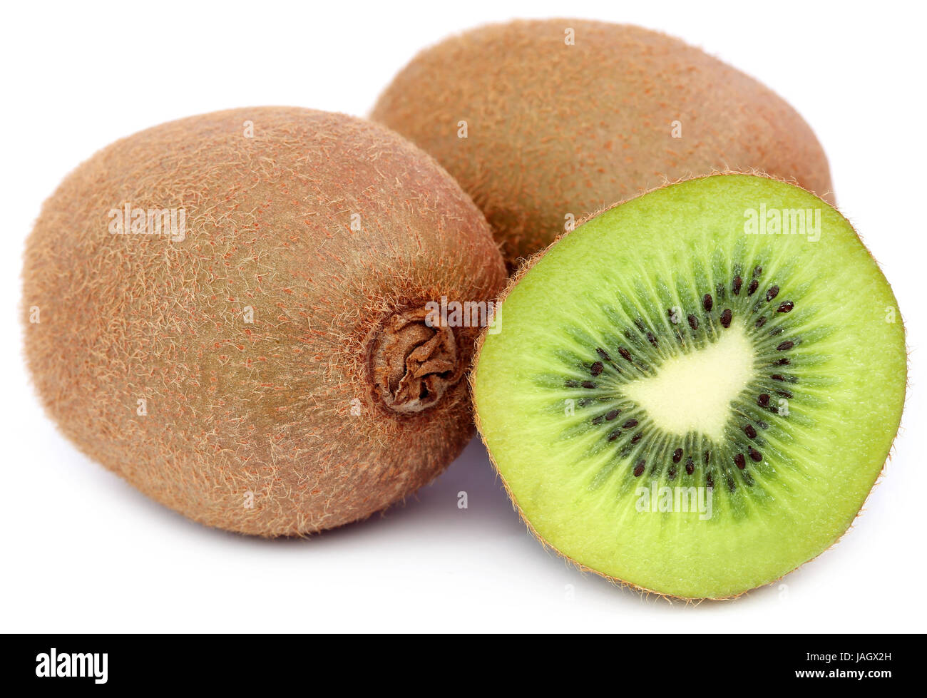 Les kiwis sur fond blanc Banque D'Images