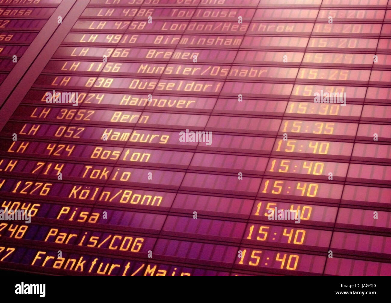 Panneau indicateur,Aéroport,départs, Banque D'Images
