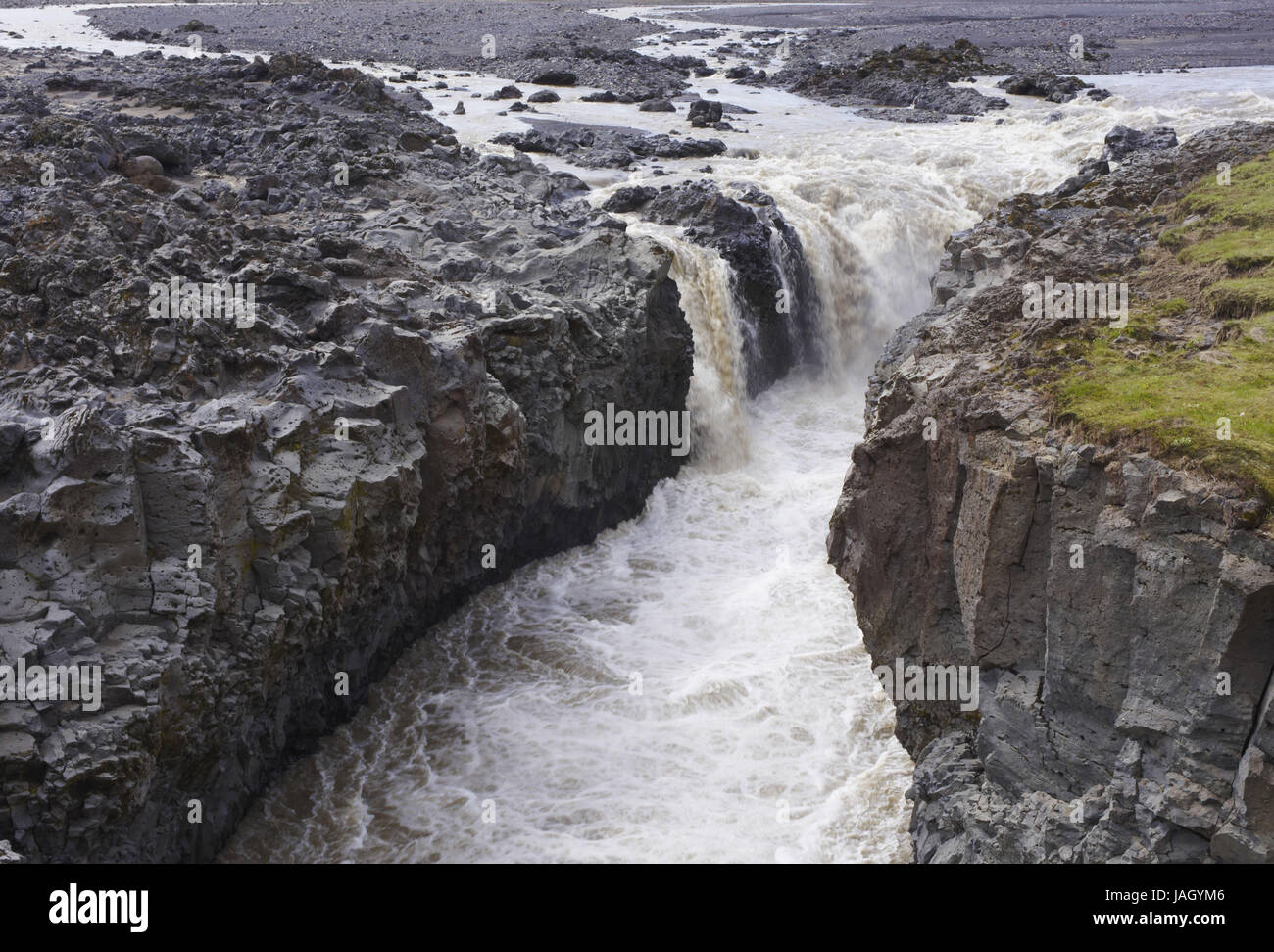 L'Islande,rock,géologique,basalte cascade, Banque D'Images
