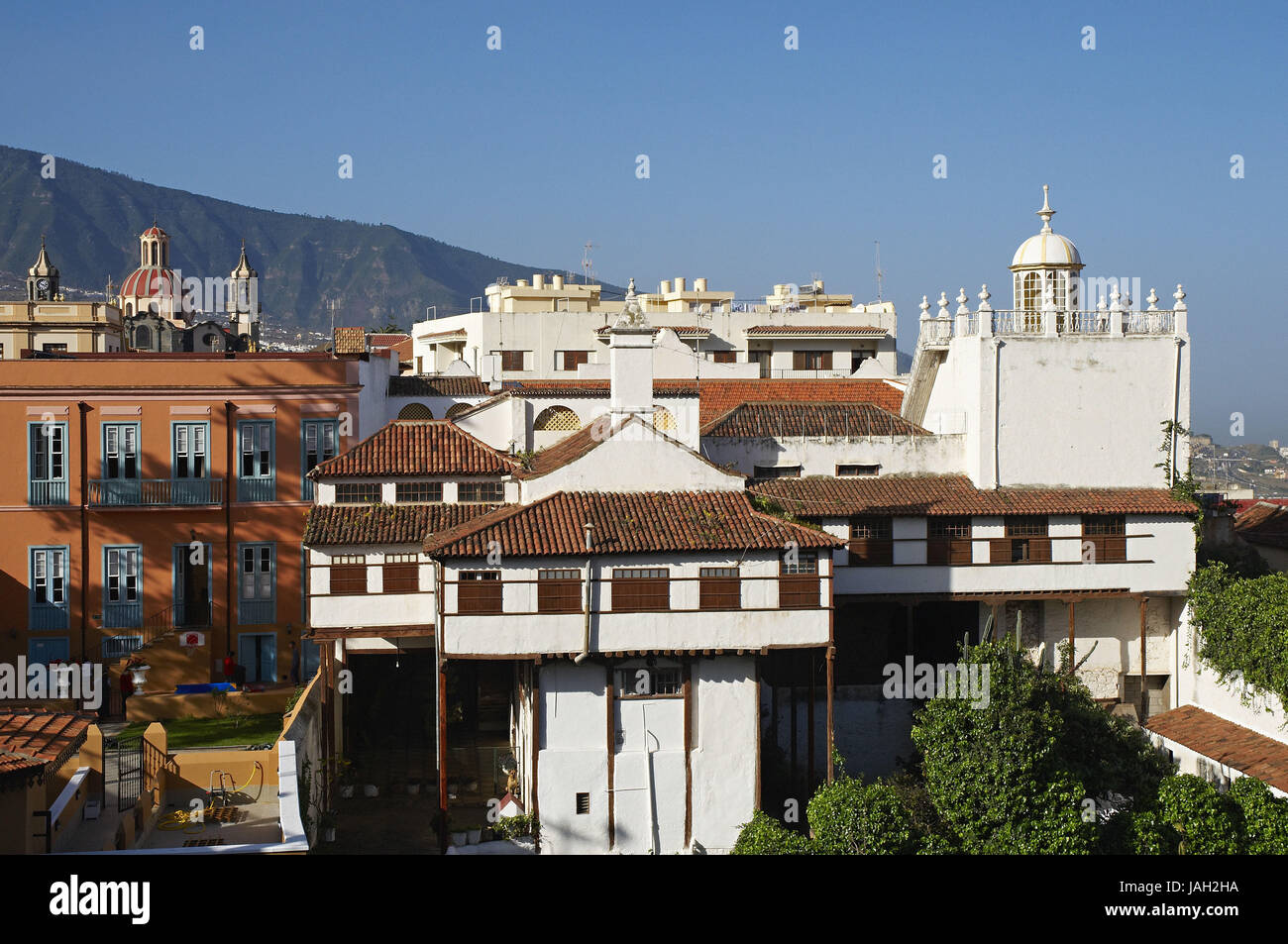 Espagne, Canaries, Tenerife, La Orotava,voir d'un lieu,église, Banque D'Images