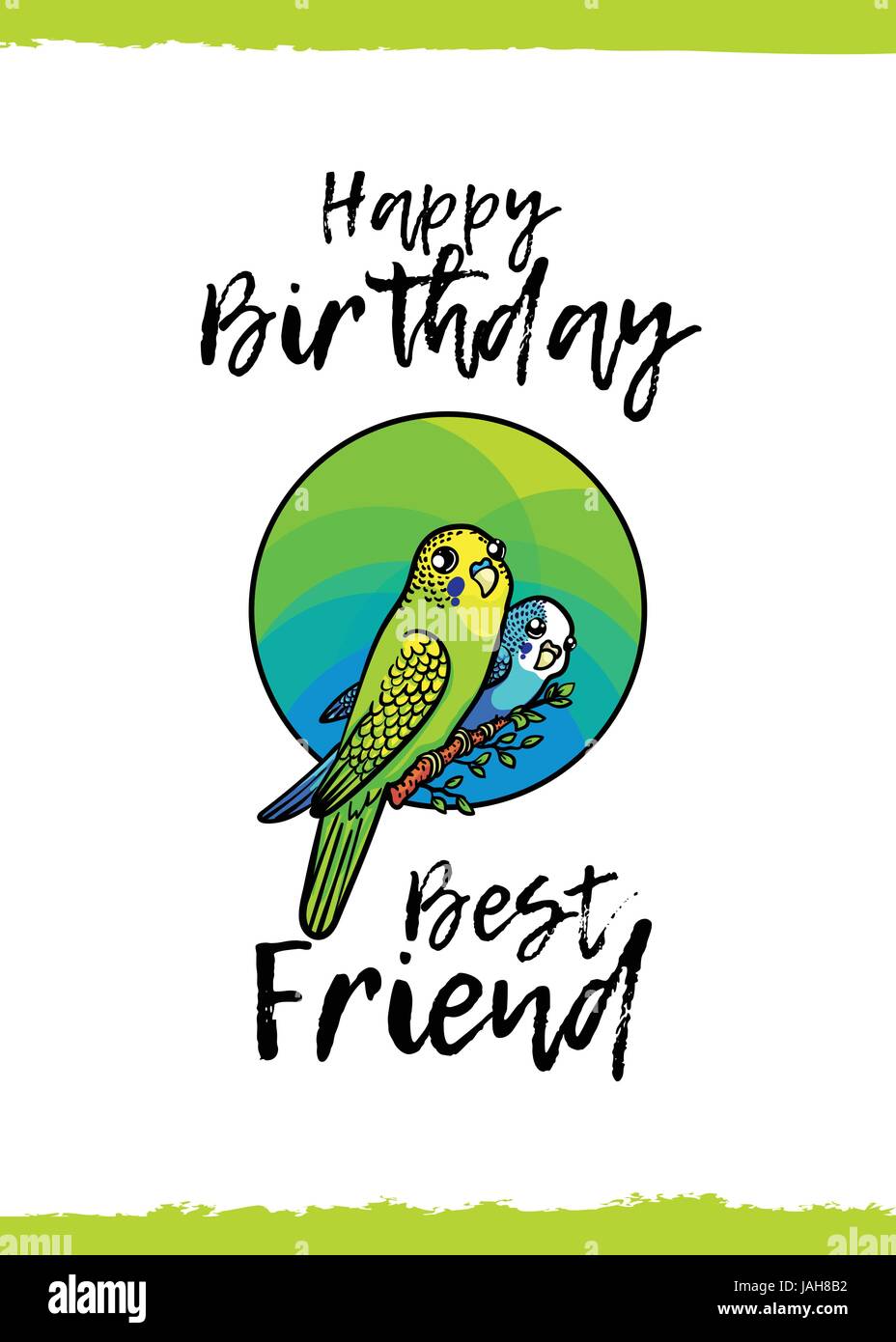 Joyeux Anniversaire Meilleur E Ami E Carte De Souhaits Avec Un Animal Mignon Et Gentil Tiens Cartoon Style Une Paire De Petits Perroquets Colores Sur La Branche En Cercle Suita Image Vectorielle Stock Joyeux Anniversaire Meilleur E Ami E Carte De Souhaits Avec Un Animal Mignon Et Gentil Tiens Cartoon Style Une Paire De Petits Perroquets Colores Sur La Branche En Cercle Suita Image Vectorielle Stock