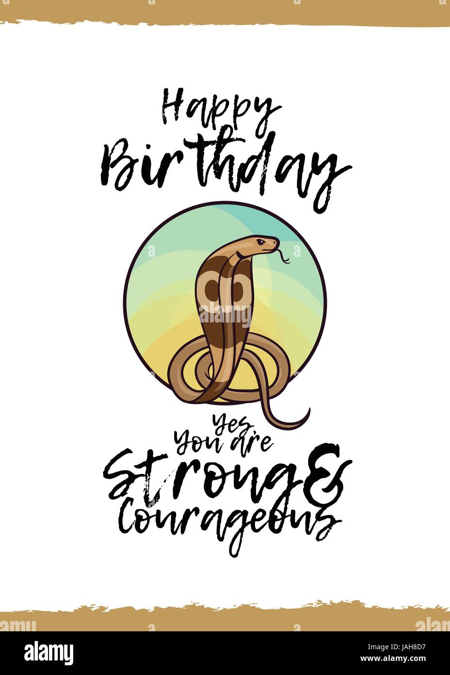 Joyeux Anniversaire Oui Vous Etes Forts Et Courageux Carte De Souhaits Avec Un Animal Mignon Et Gentil Tiens Cartoon Style Convient Pour Kid S Felicitations Image Vectorielle Stock Alamy