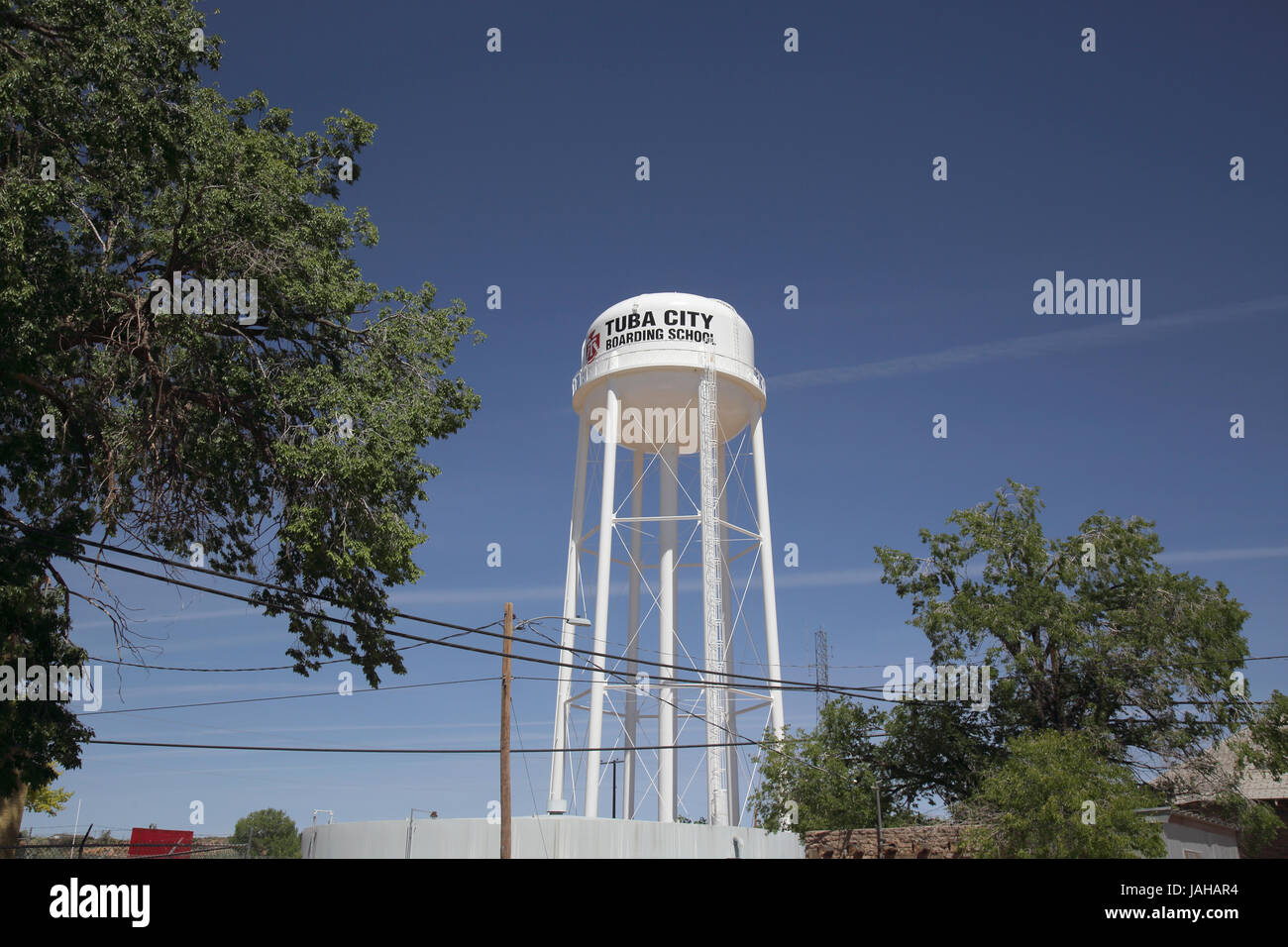 Le château d'eau à tuba city où les enfants de la nature environnante viennent à l'école pendant la semaine, en Arizona Banque D'Images