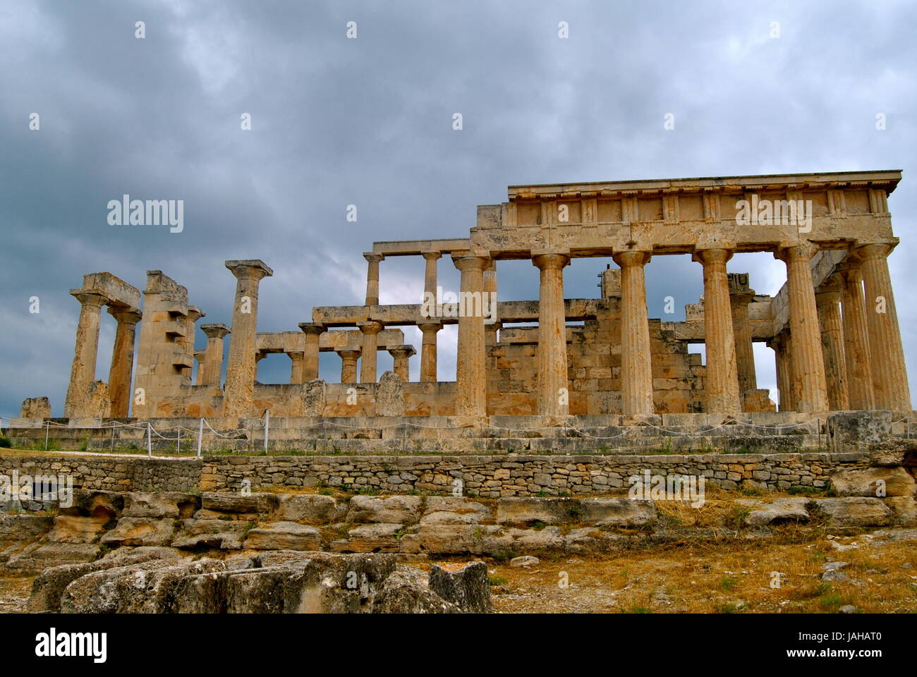 Temple d'Apollon, l'île d'Aegina, Grèce Banque D'Images