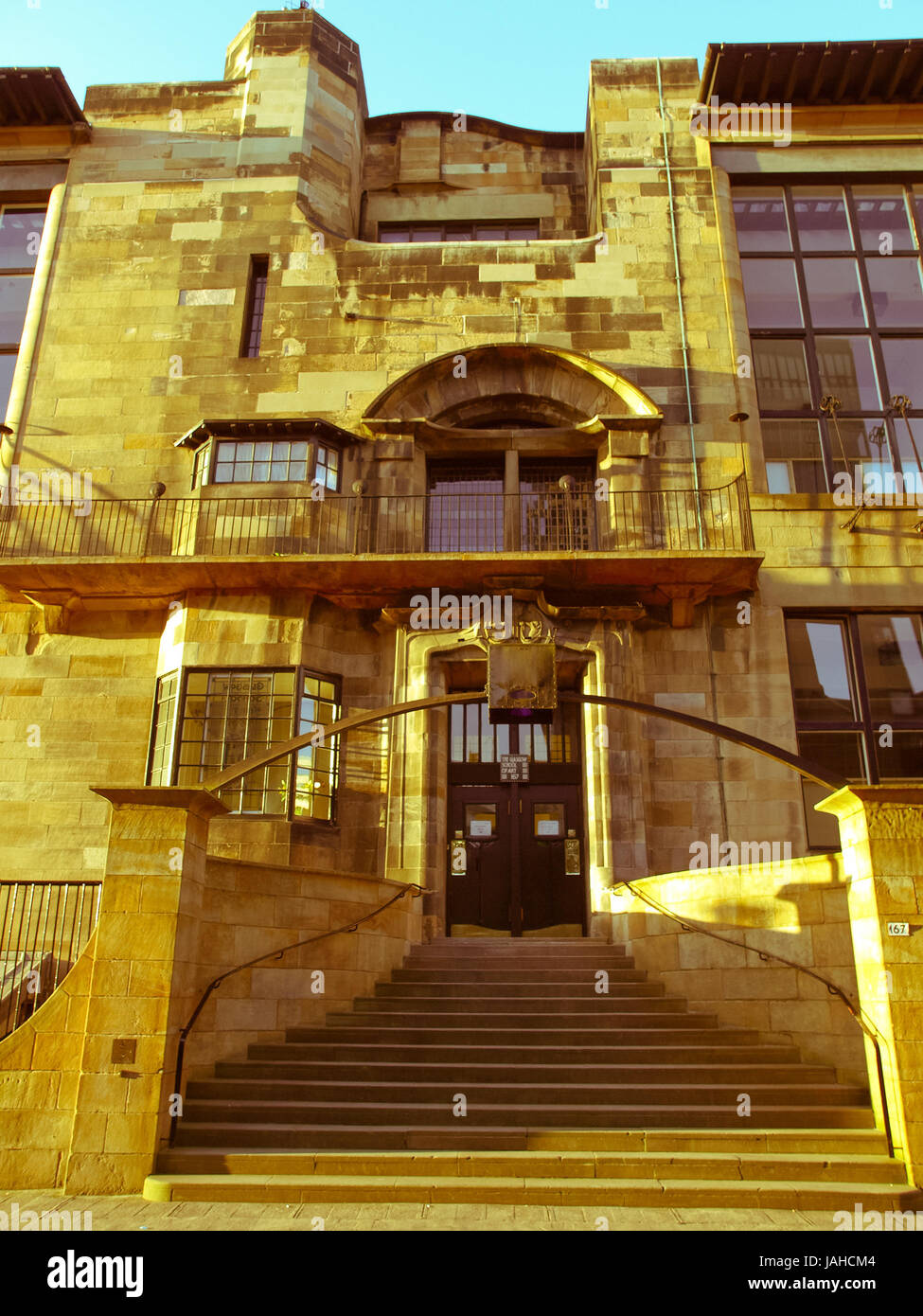 Vintage à la Glasgow School of Art conçu en 1896 par l'architecte écossais Charles Rennie Mackintosh, Glasgow, Ecosse Banque D'Images