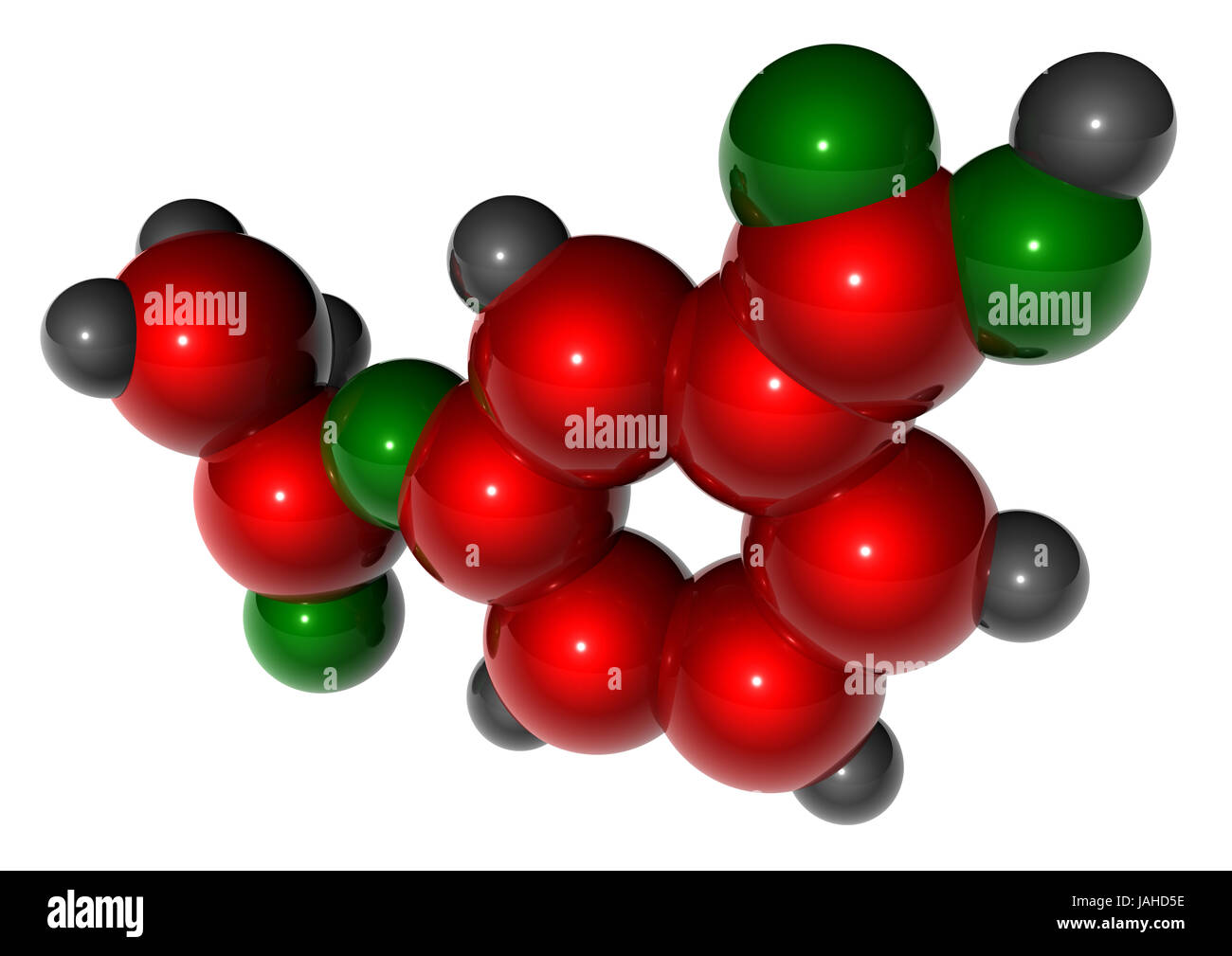 L'Aspirine molekularen fait de rouge, vert et gris balls Banque D'Images