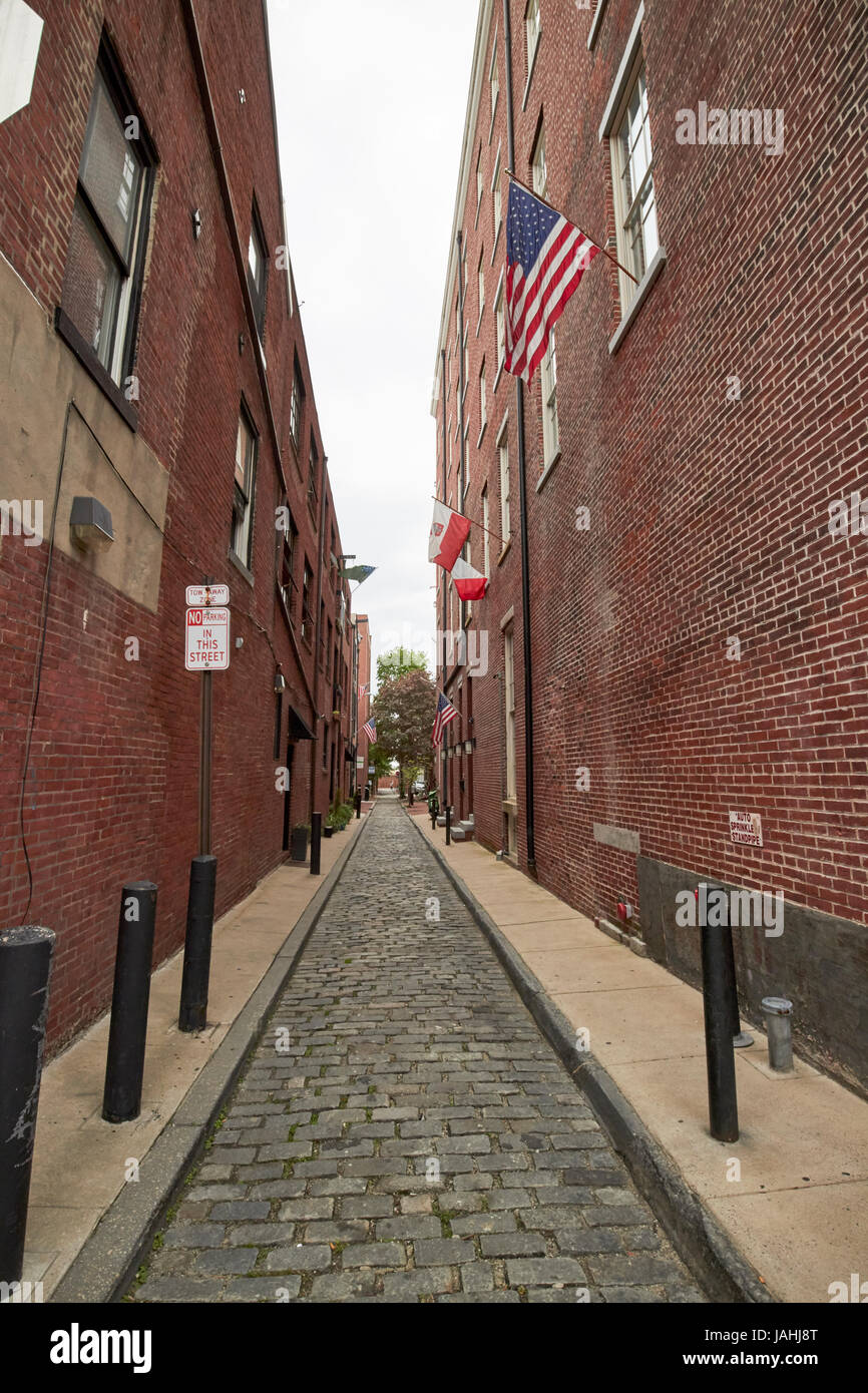 Pavés étroites alley cuthbert street dans la vieille ville de Philadelphie, USA Banque D'Images