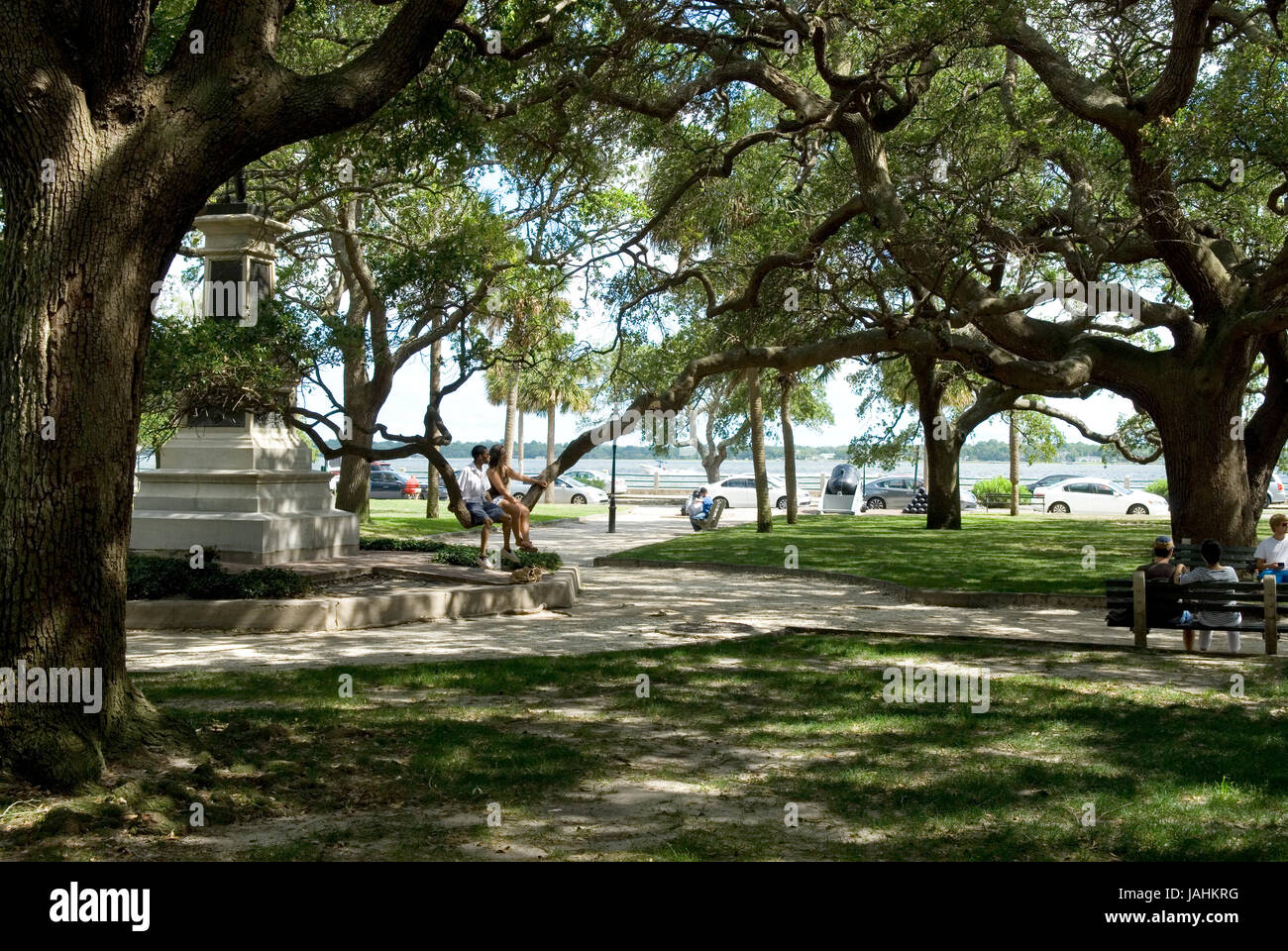 Waterfront Park à Charleston, Caroline du Sud, États-Unis. Banque D'Images Waterfront Park à Charleston, Caroline du Sud, États-Unis. Banque D'Images