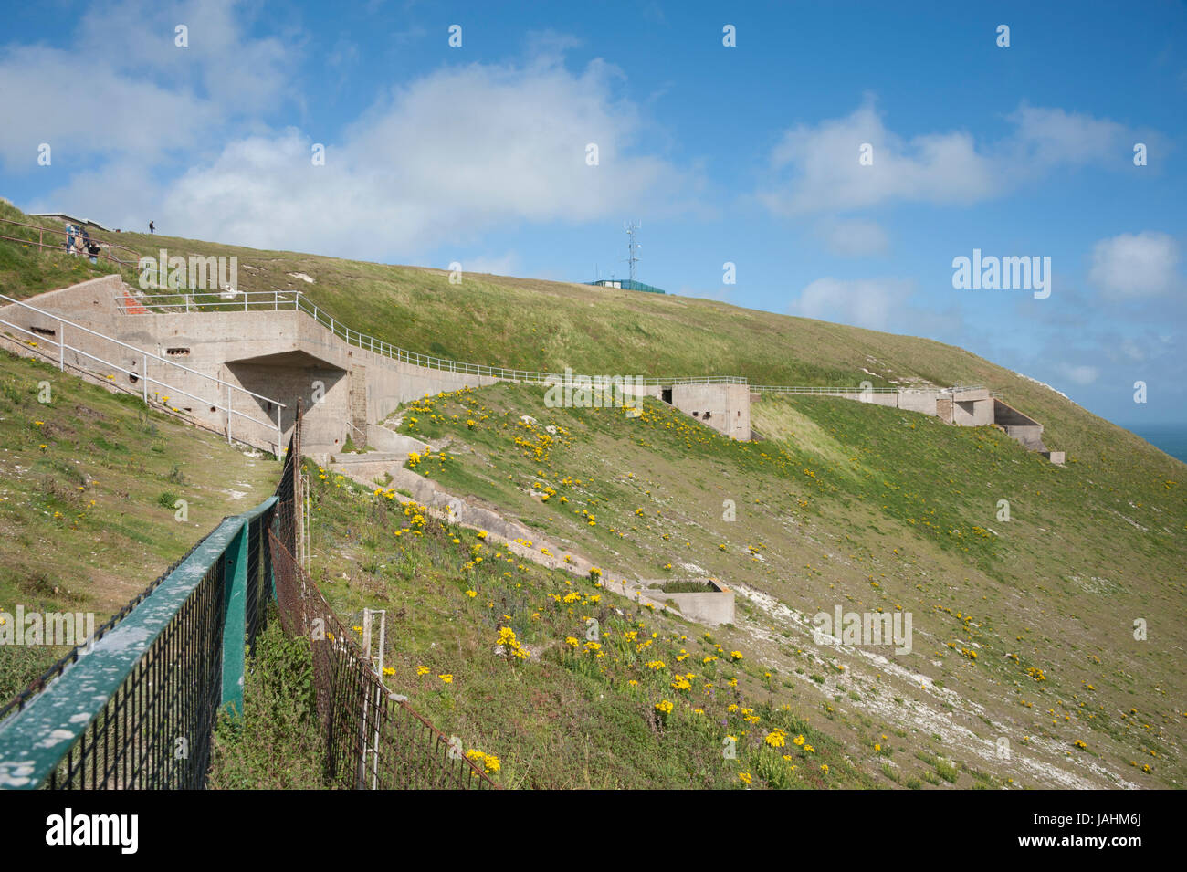 Moteur-fusée de la guerre froide, le site de test d'aiguilles, île de Wight, Royaume-Uni Banque D'Images