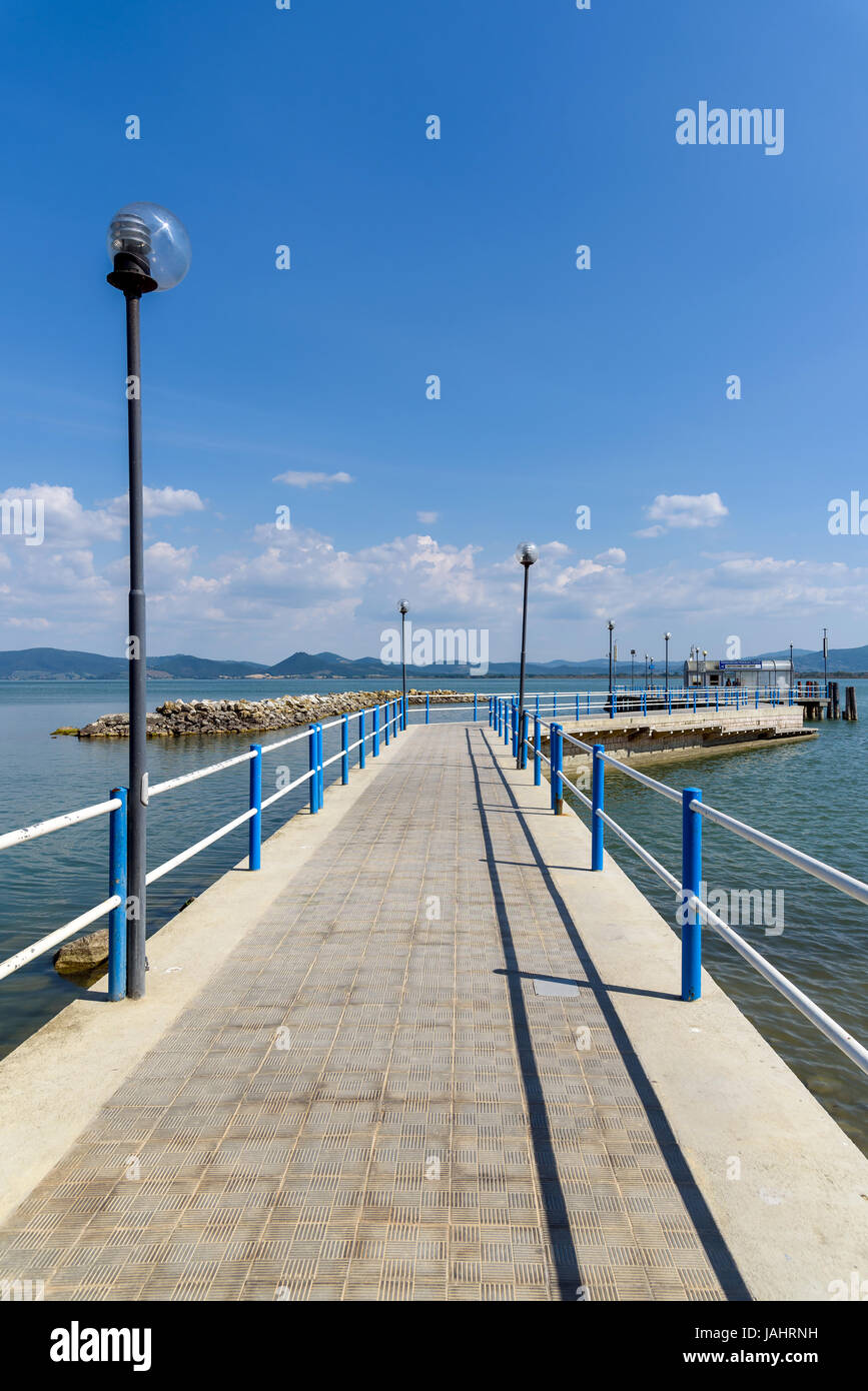 Le lac Trasimeno de Castiglione del Lago Ombrie, Italie Banque D'Images