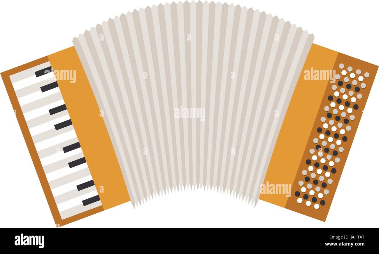 Fond blanc avec l'icône de l'accordéon Illustration de Vecteur