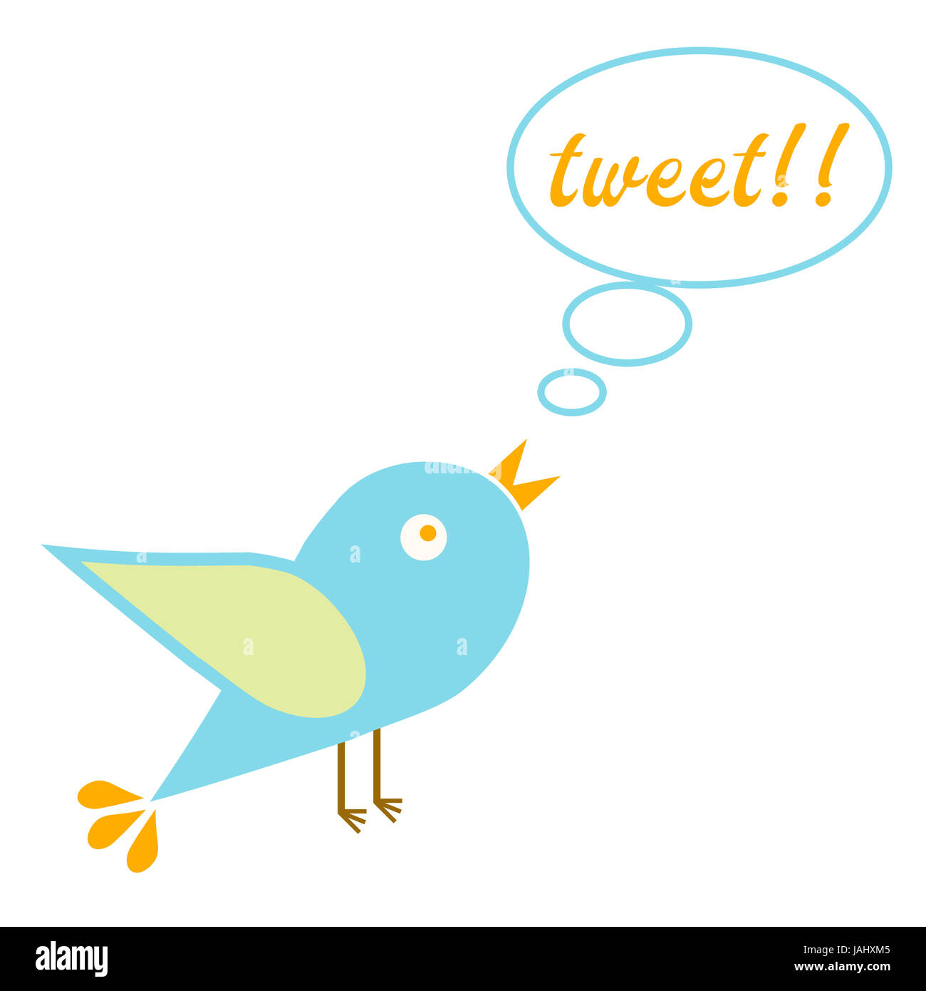 Design graphique d'oiseau mignon avec Twitter talk bubble. Banque D'Images