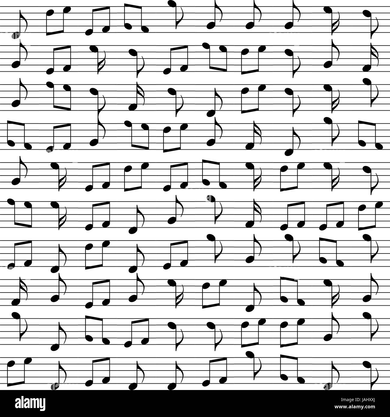 Plan des notes de musique sur un fond blanc. Banque D'Images