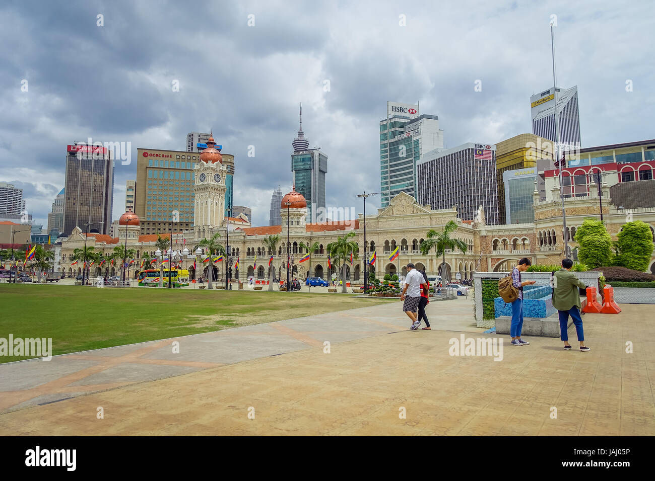 Kuala Lumpur, Malaisie - le 9 mars 2017 : Merdeka Square, littéralement la Independece Square, est l'endroit où le drapeau malais hissé pour la première fois en 1957. Banque D'Images