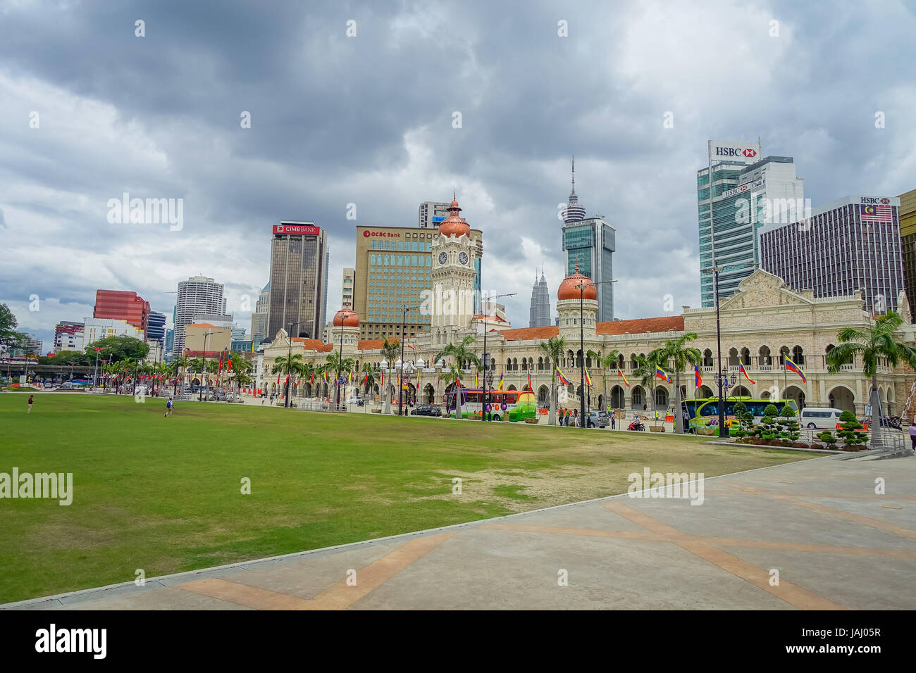 Kuala Lumpur, Malaisie - le 9 mars 2017 : Merdeka Square, littéralement la Independece Square, est l'endroit où le drapeau malais hissé pour la première fois en 1957. Banque D'Images