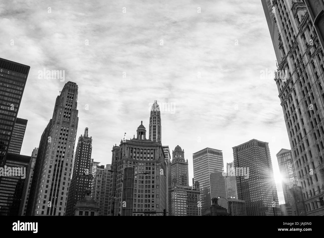 Noir et blanc de Chicago Banque D'Images