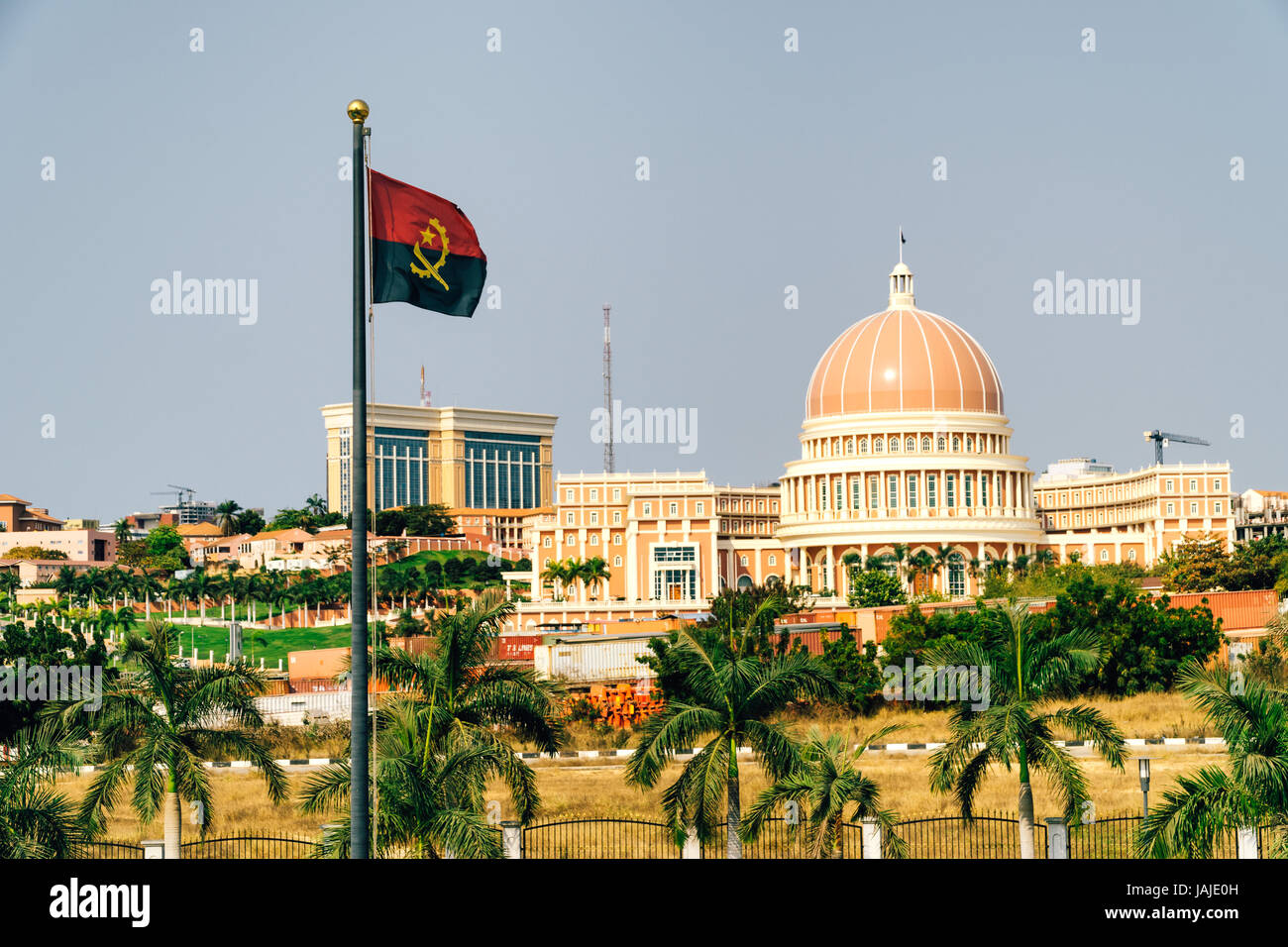 Immeuble le parlement à Luanda, Angola Banque D'Images