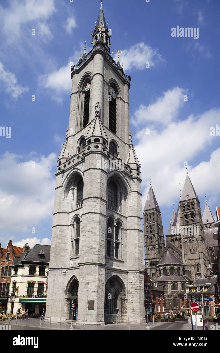 Belgique, Tournai, Cathédrale notre dame,tour de la cloche, Banque D'Images