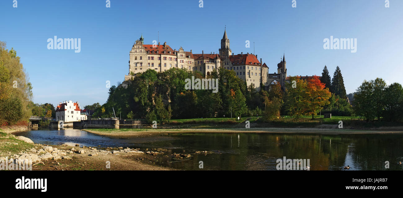 Die Donau - Schloss Sigmaringen - Nordwestansicht Banque D'Images