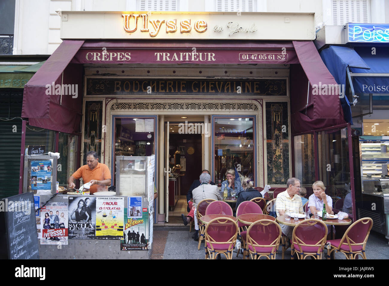 France,Paris,Rue Cler,street cafe, Banque D'Images