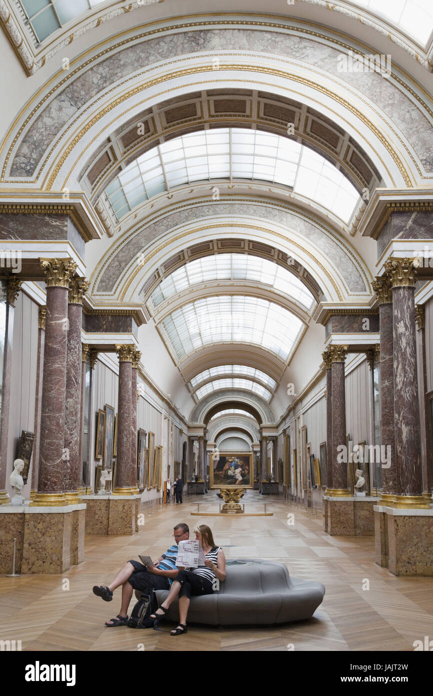 France,Paris,galerie,Louvre dans l'aile Denon, Banque D'Images