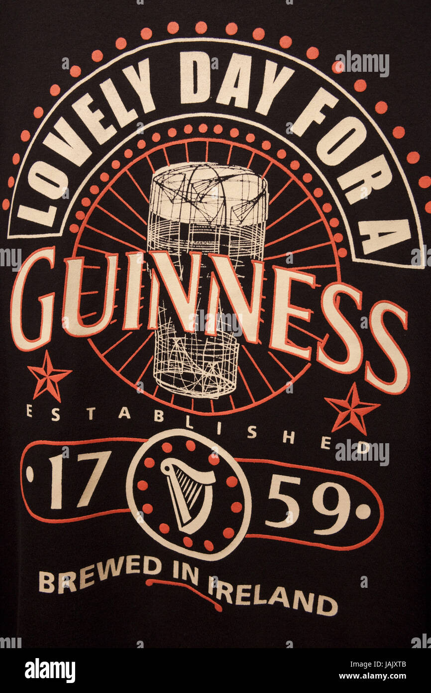Irlande, Dublin Guinness,publicité,T-shirt,logo, Banque D'Images