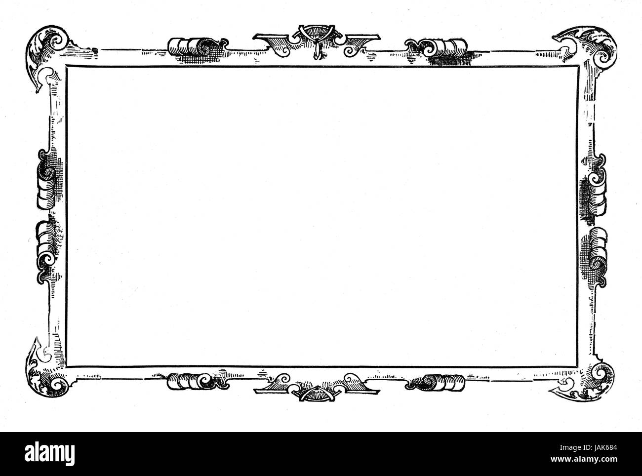 Schwarzer Rahmen mit Leerraum dans der Mitte auf weißem Hintergrund Banque D'Images
