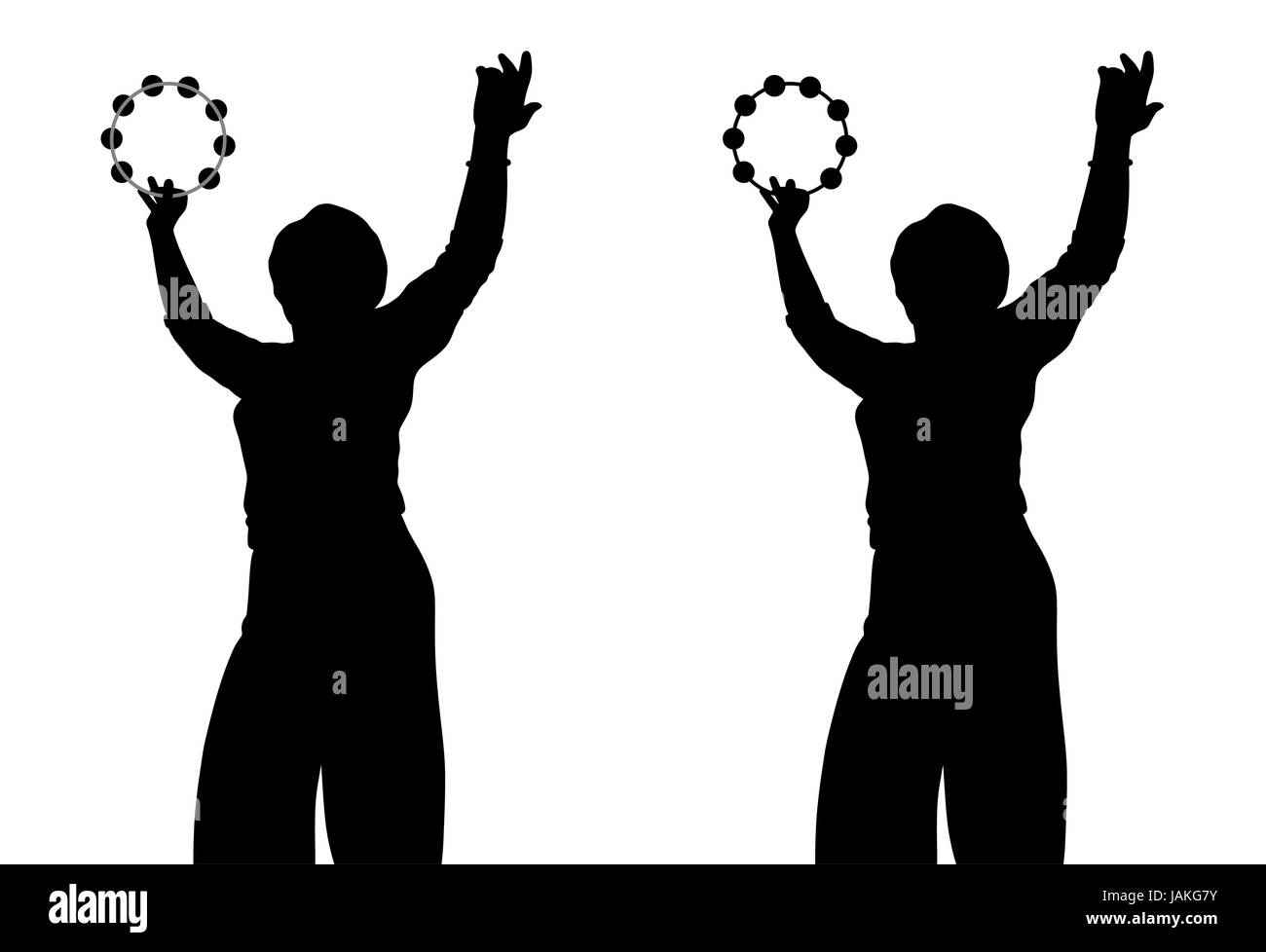 Femme au tambourin Illustration de Vecteur