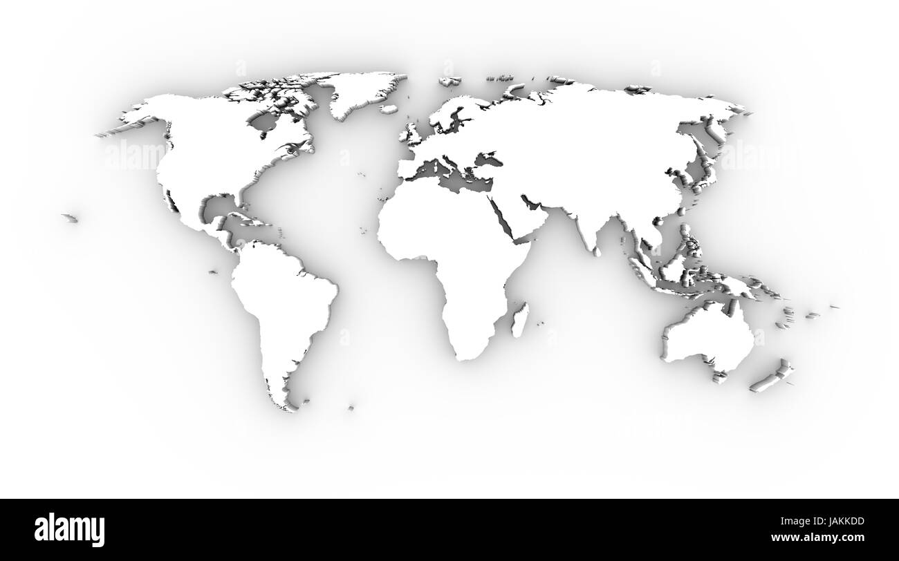 Carte du monde white Banque D'Images