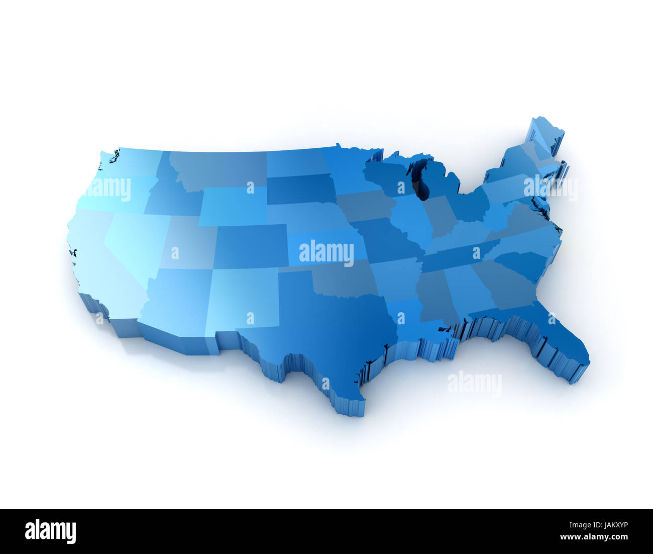 3D de la carte des États-Unis d'Amérique Banque D'Images