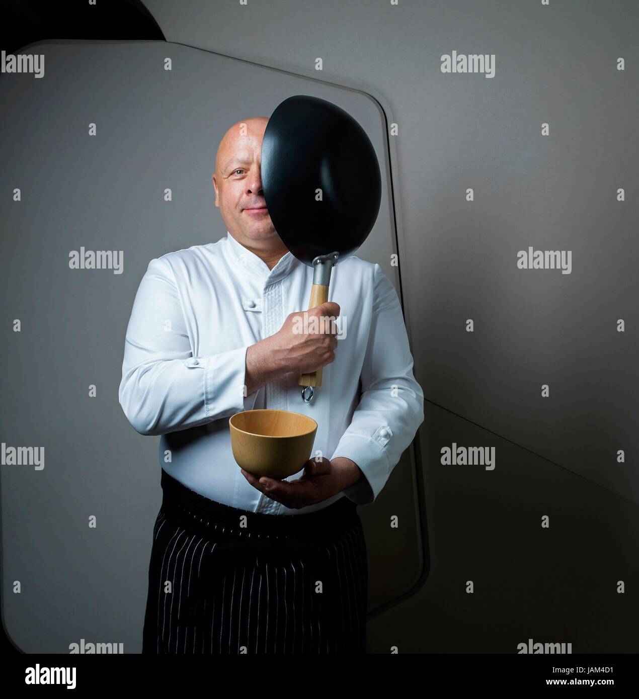 Thierry Marx, le chef français du restaurant 'Mandarin' Oriental à Paris. 2014 Photo Damien Grenon Banque D'Images