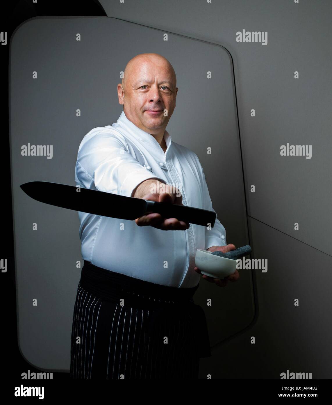 Thierry Marx, le chef français du restaurant 'Mandarin' Oriental à Paris. 2014 Photo Damien Grenon Banque D'Images