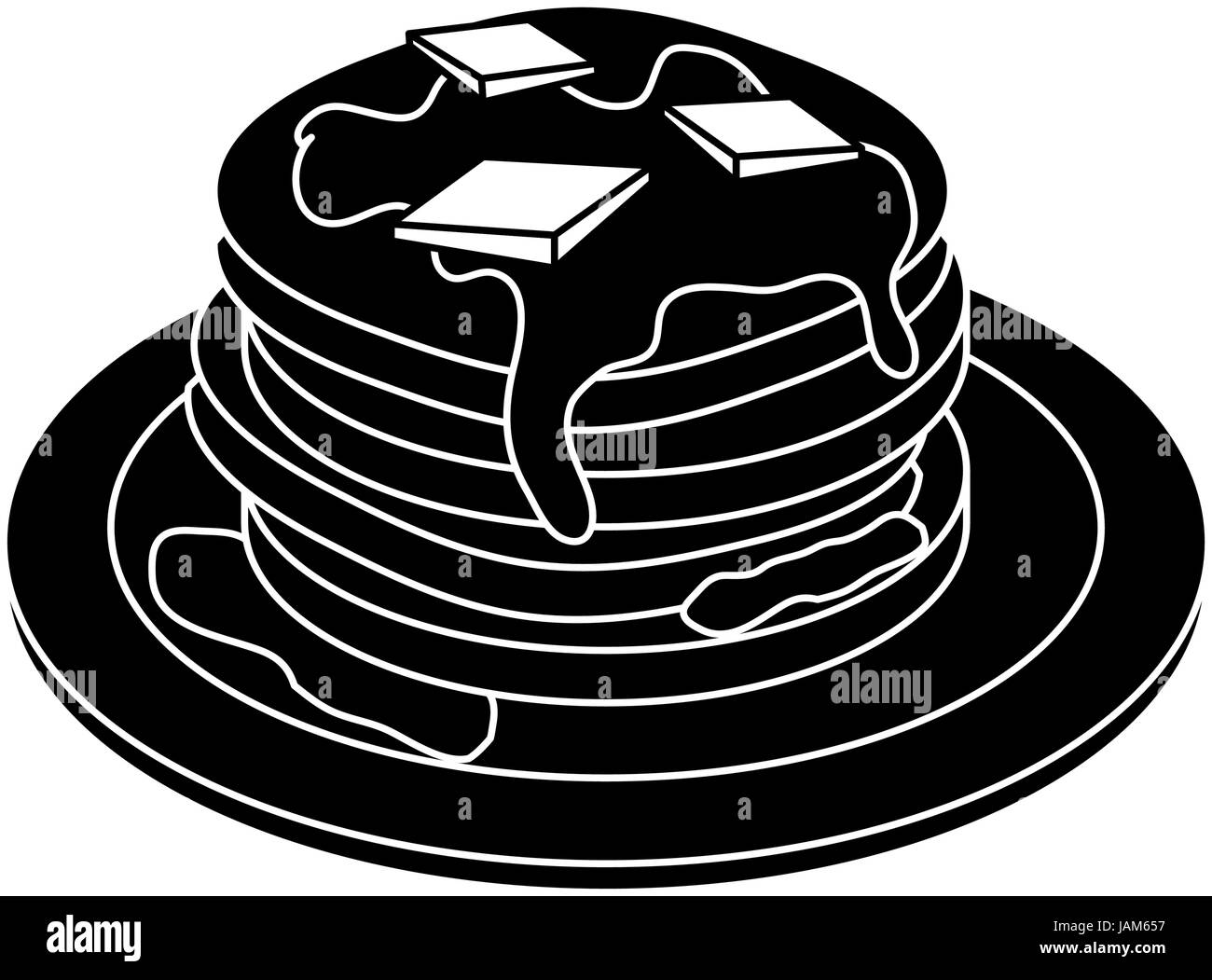 Délicieux petit-déjeuner de crêpes Illustration de Vecteur