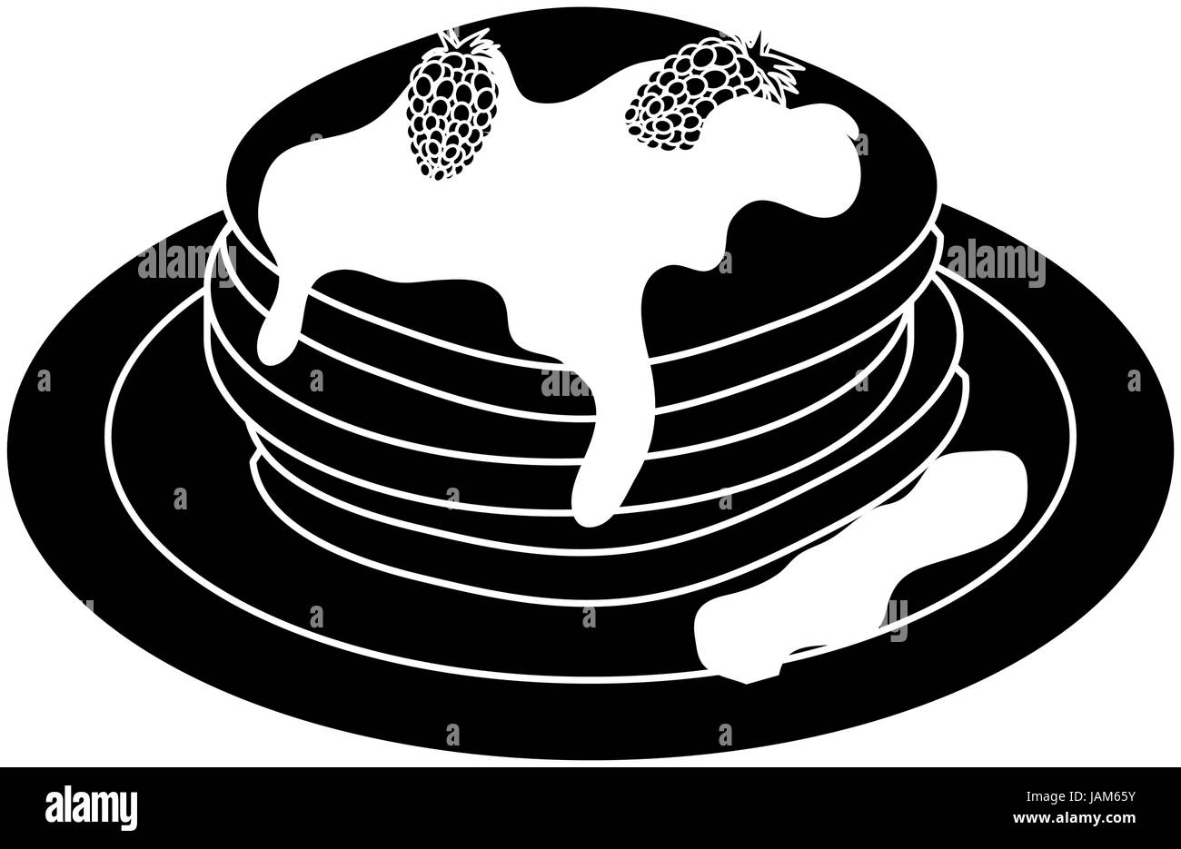 Délicieux petit-déjeuner de crêpes Illustration de Vecteur