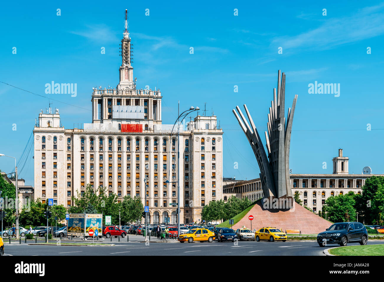Bucarest, Roumanie - 24 MAI 2017 : Casa place Presei Libere (Maison de la presse libre) est un bâtiment de Bucarest, le plus haut de la ville entre 1956 et 2 Banque D'Images