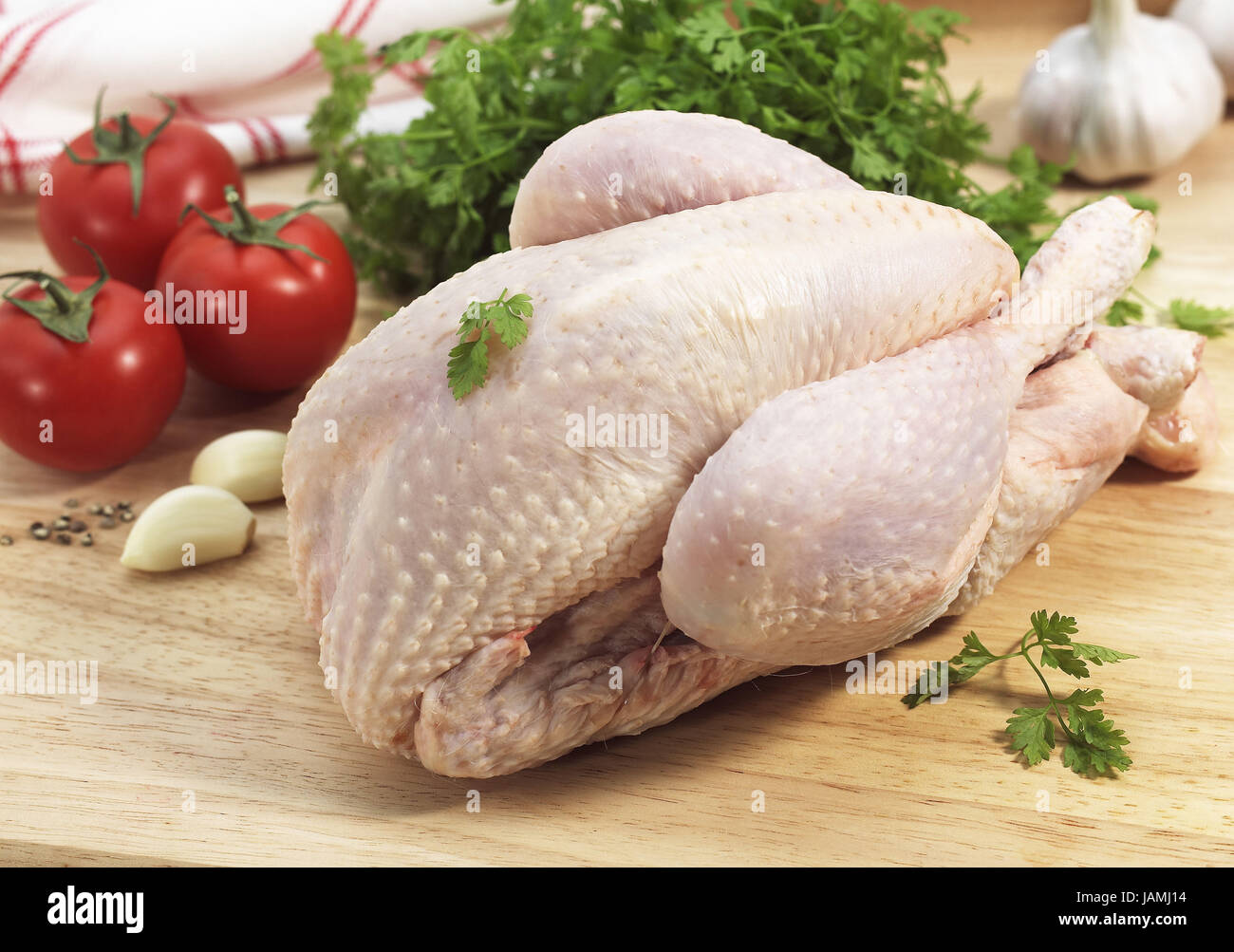 Poulets,standard,le persil,tomates,l'ail, Banque D'Images