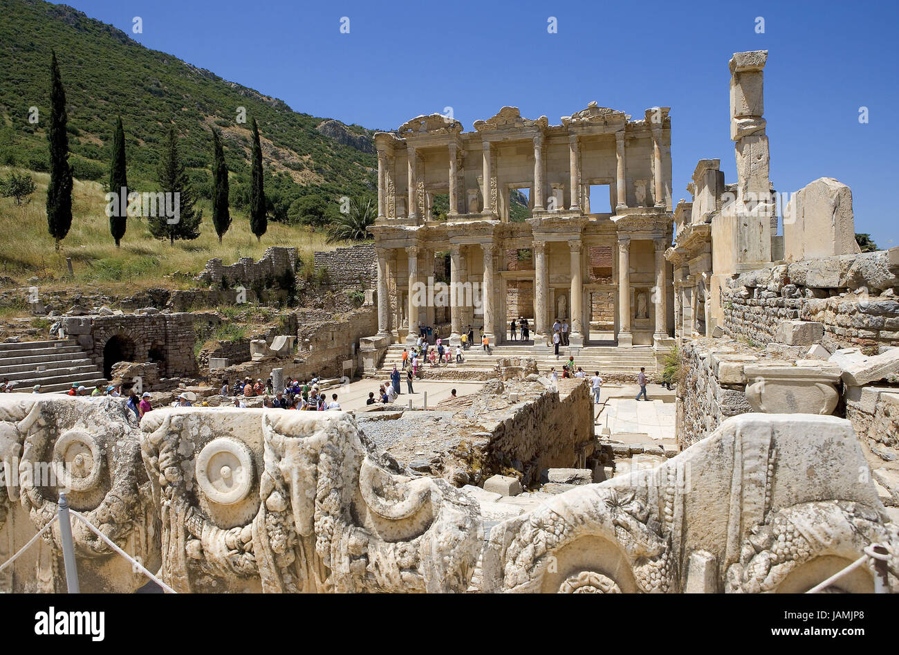 La Turquie,Côte Ouest,Ephesos, Celsus-Bilbliothek, Banque D'Images