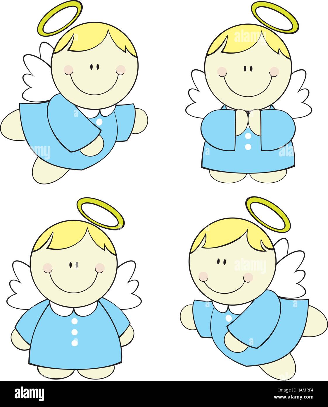 Ensemble d'adorables petits anges, isolés format vecteur très facile à modifier Illustration de Vecteur