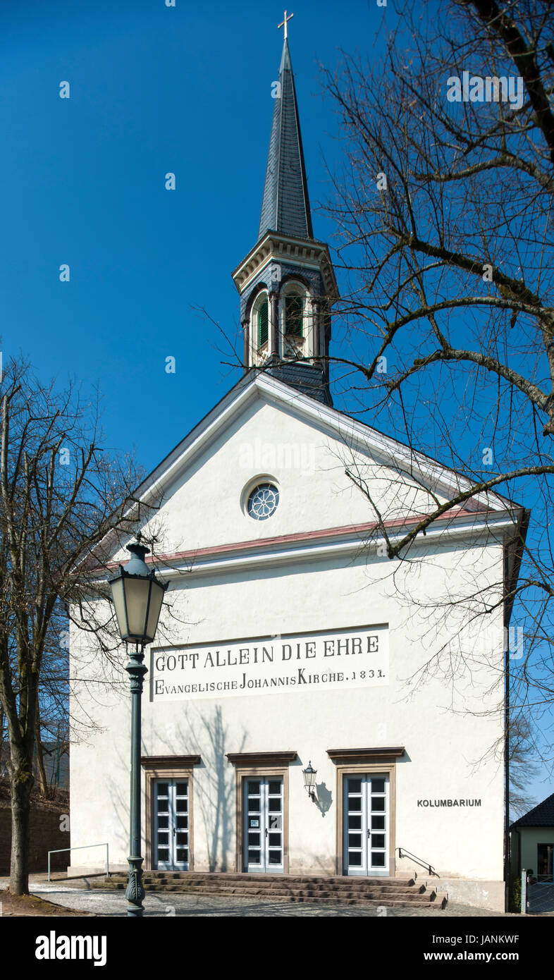 Deutschland, Haut-berg, Hückeswagen, evangelische Johanniskirche dans Der Kölner Strasse, beherbergt seit 2011ein Kolumbarium Banque D'Images